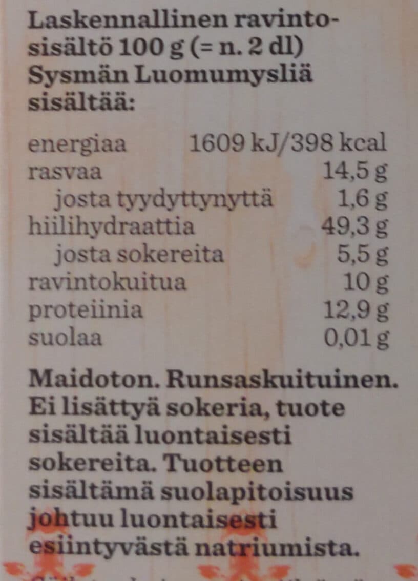 Sysmän Luomumysli Mansikka-Mustikka packshot