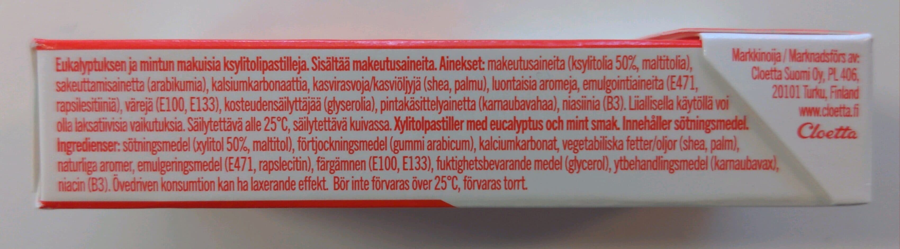Cloetta Mynthon Xylitol Eucalyptus packshot