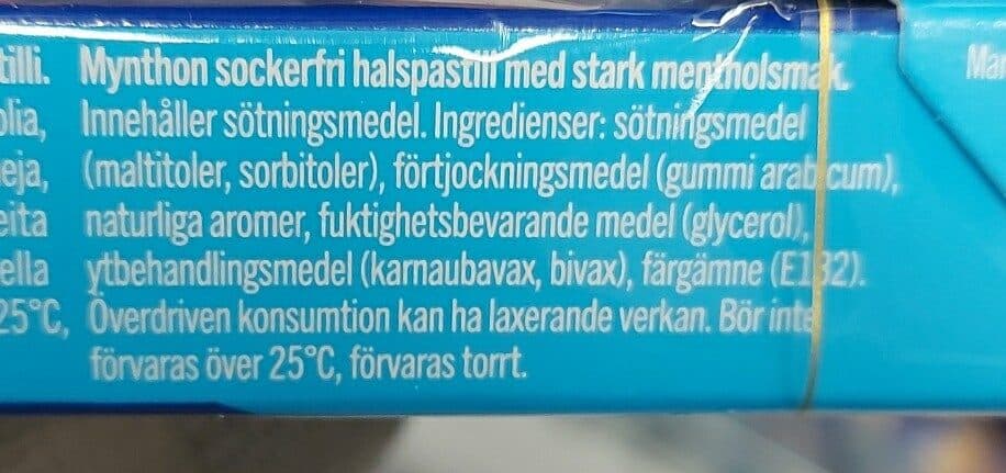 Mynthon Mynthon Sockerfri Menthol packshot
