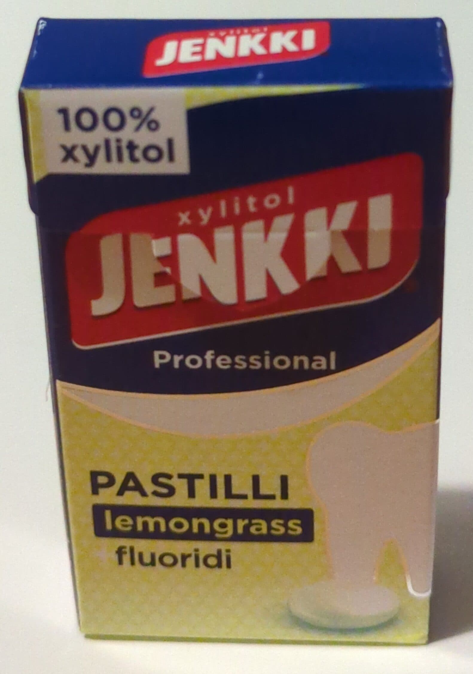 Jenkki 100% Xylitol Pastille Lemongrass & Fluoride packshot