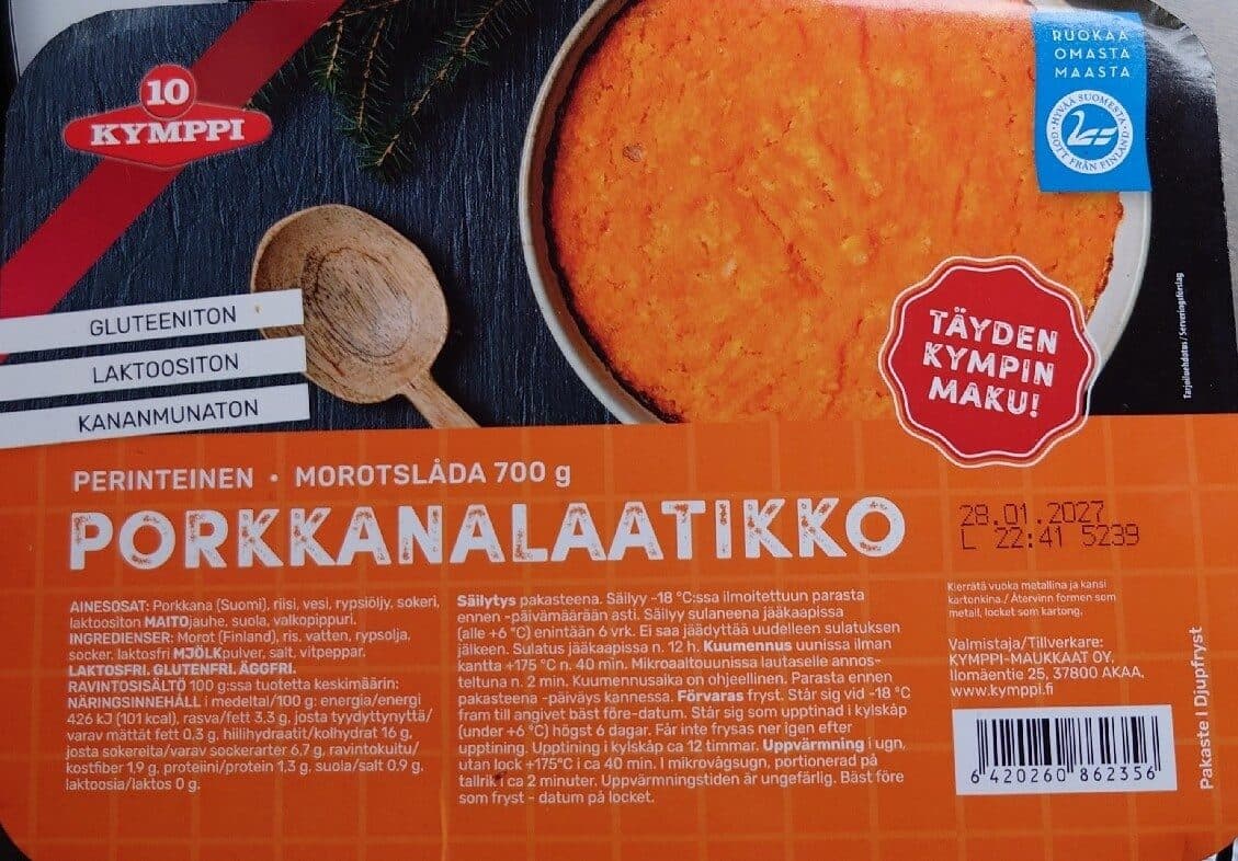 Kymppi Porkkanalaatikko packshot