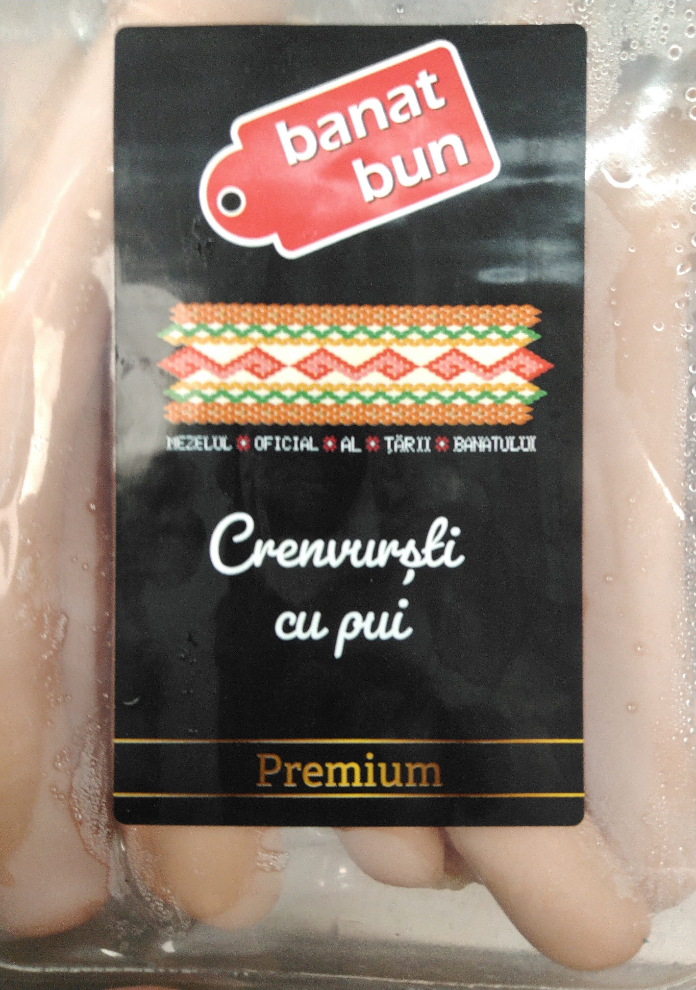 Banat Bun CRENWURSTI cu pui 400G packshot