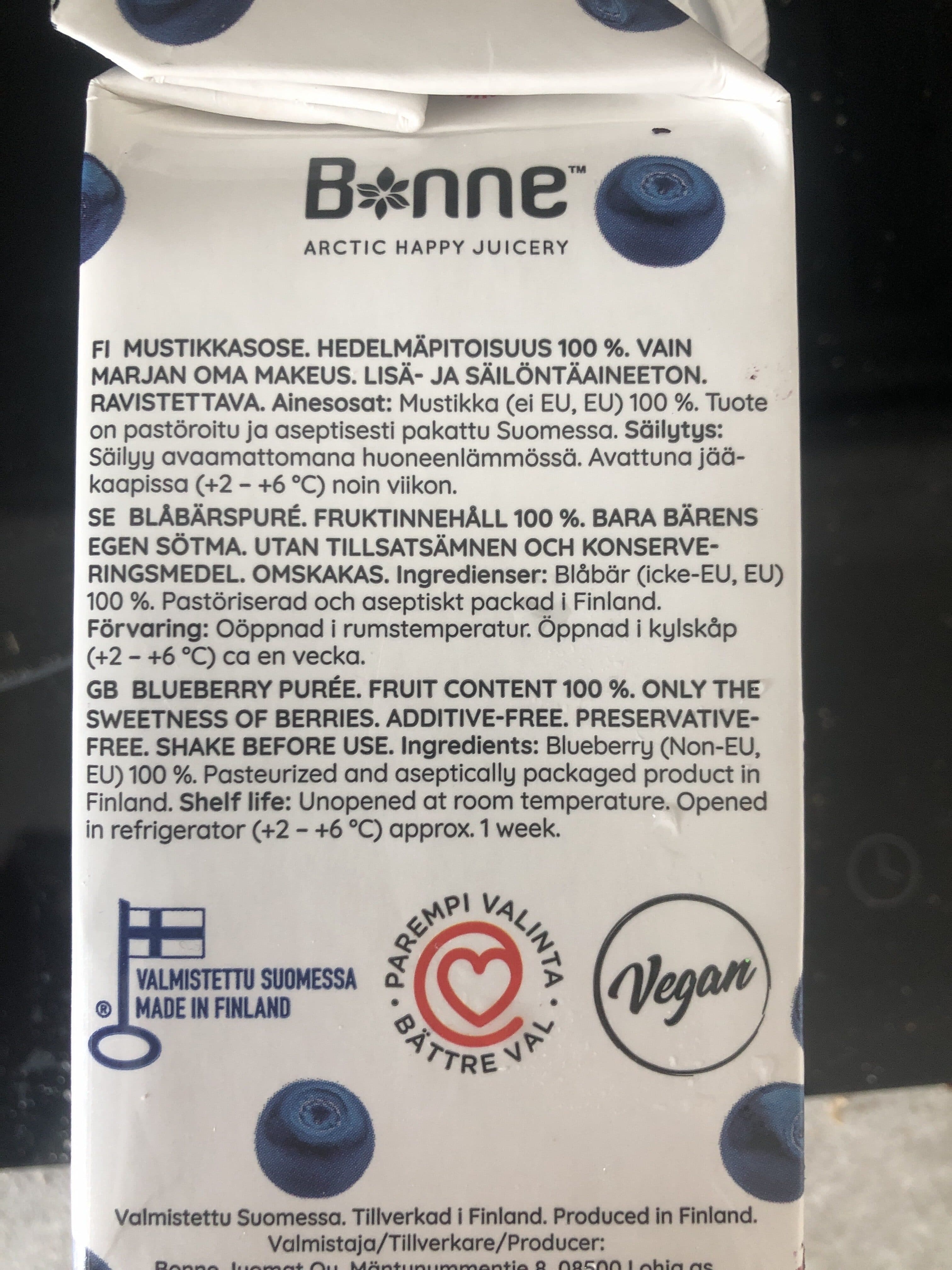Bonne Mustikka Sose 100% packshot