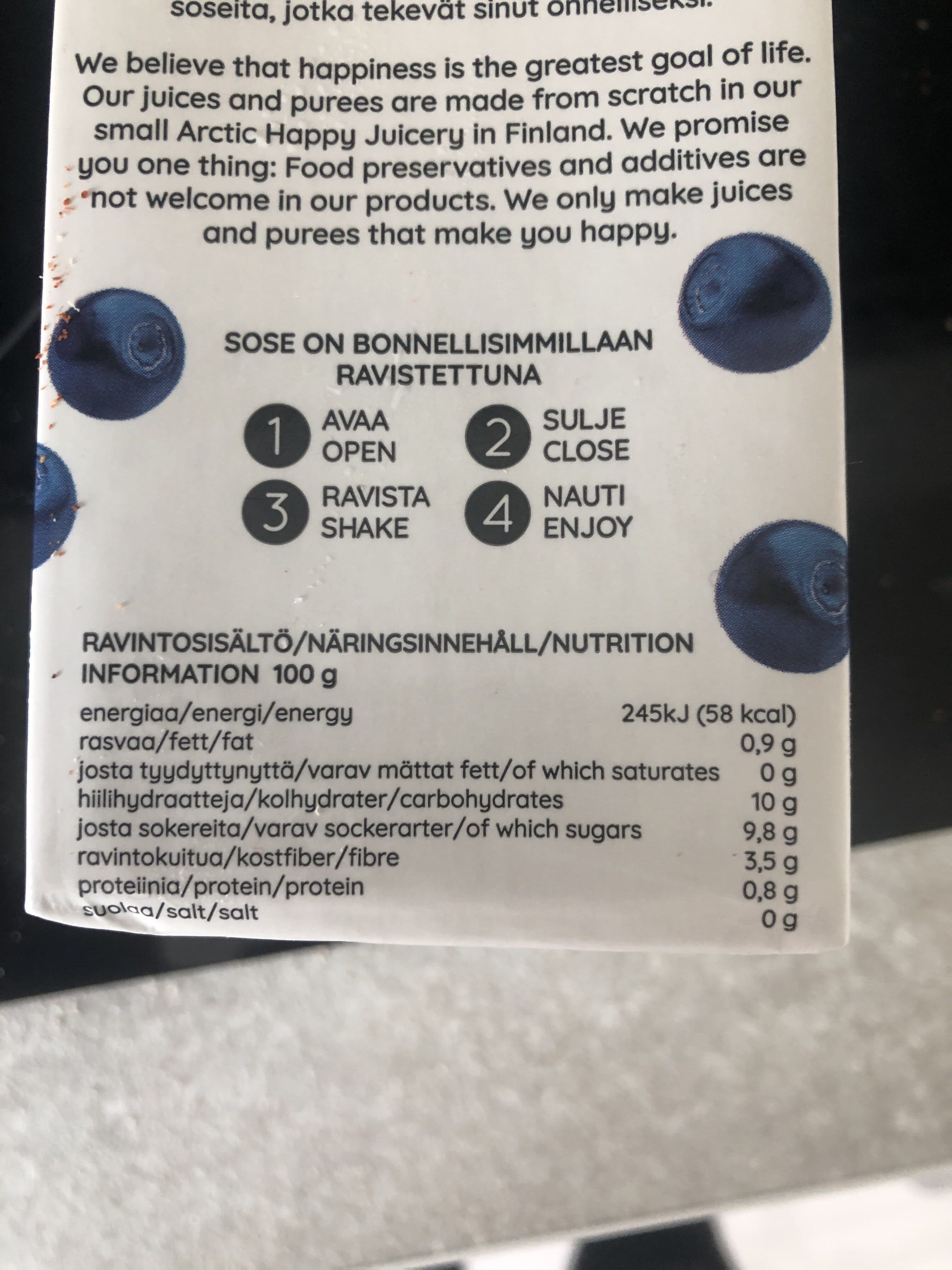 Bonne Mustikka Sose 100% packshot