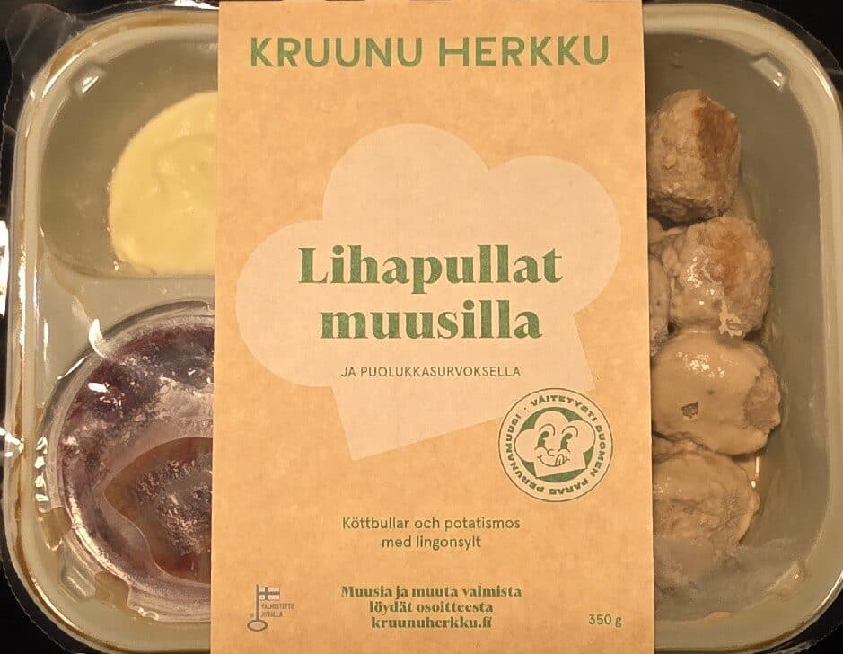 Kruunu Herkku Lihapullat Muusilla packshot