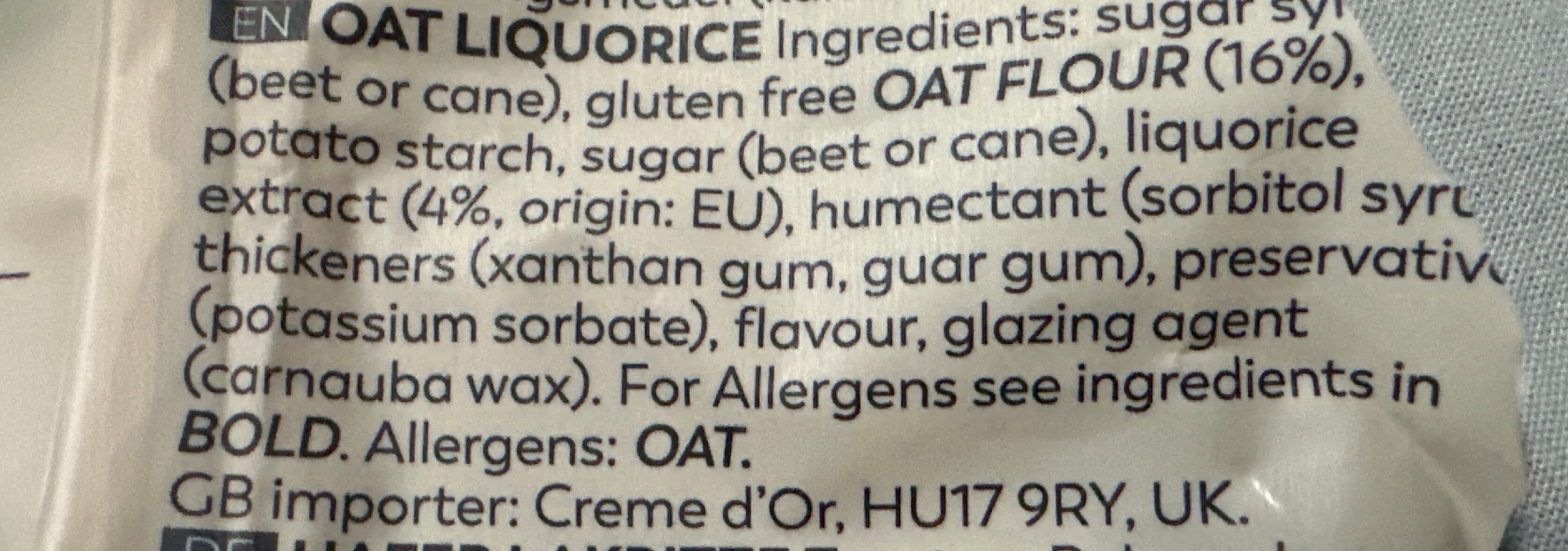 Halva Gluten free liquorice made from oats packshot