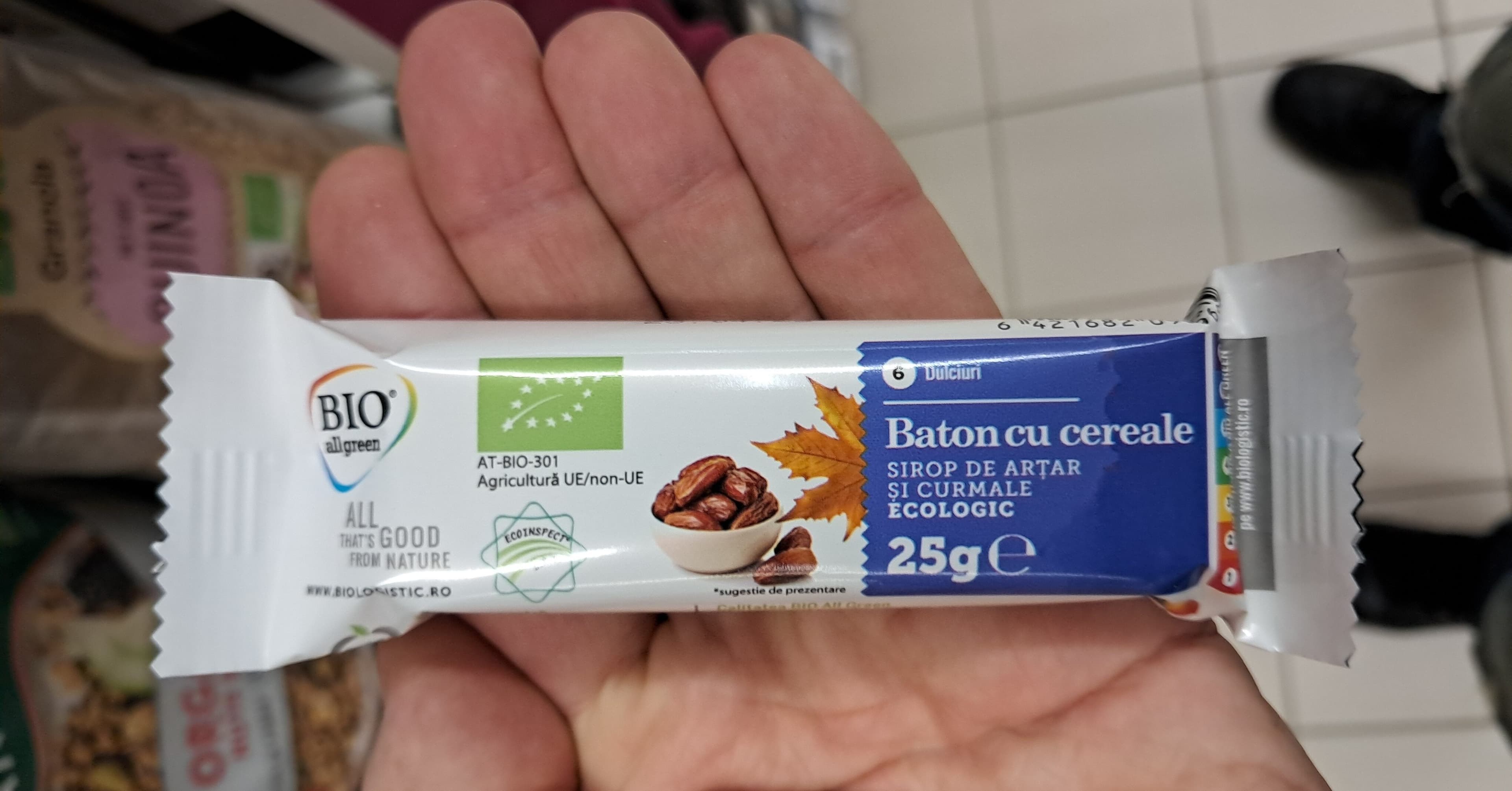 Bio All Green Baton cu cereale packshot