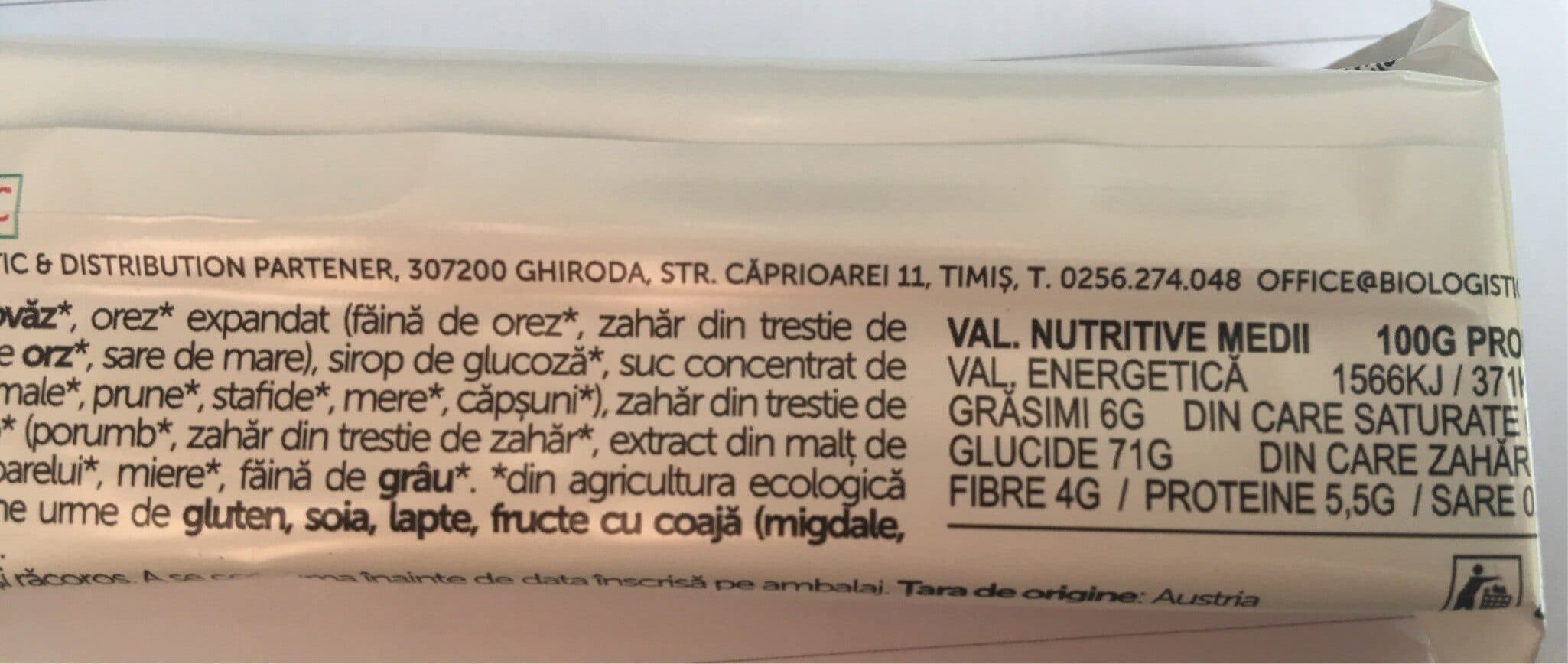 BIO all green Baton cu cereale packshot