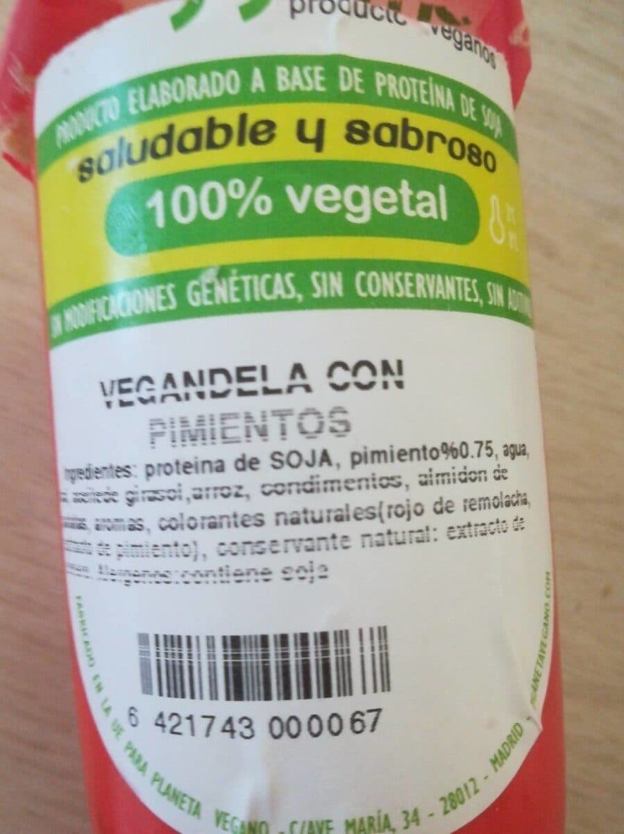 Vegandela con pimientos packshot