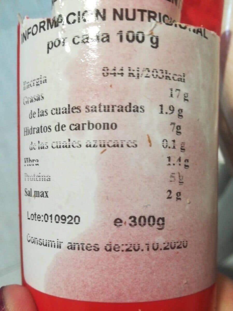 Open Food Facts Vegandela con pimientos packshot