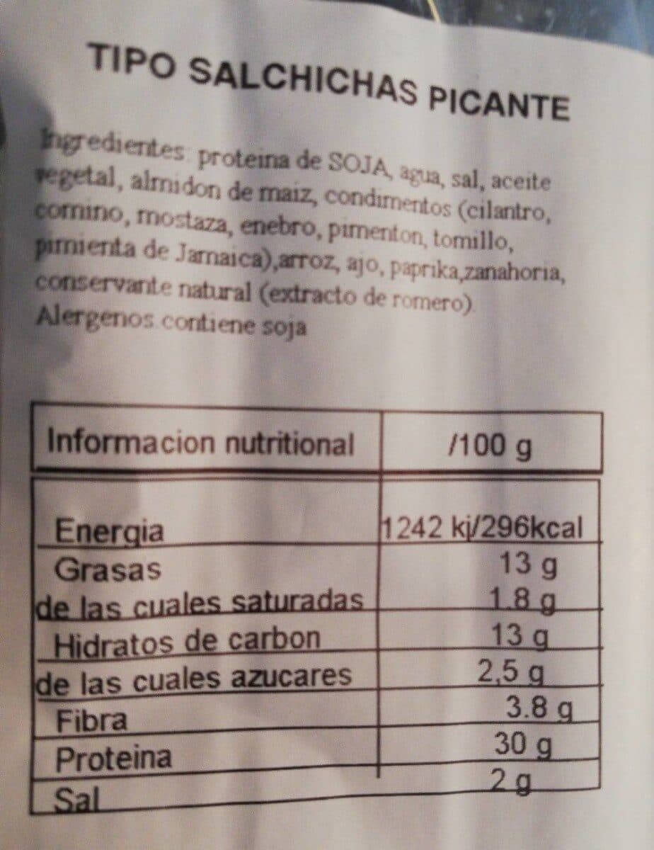 La Taula Verda Salchicha picante vegana packshot