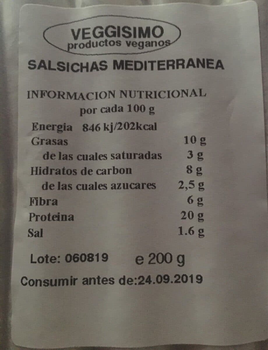 veggisimo Salsichas mediterranea packshot