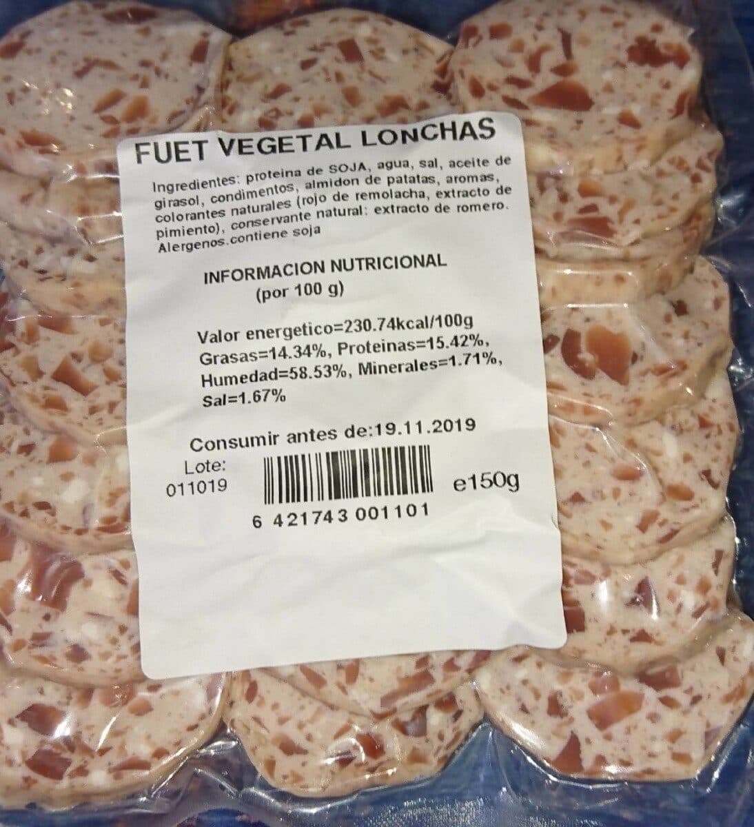 Fuet vegetal lonchas packshot