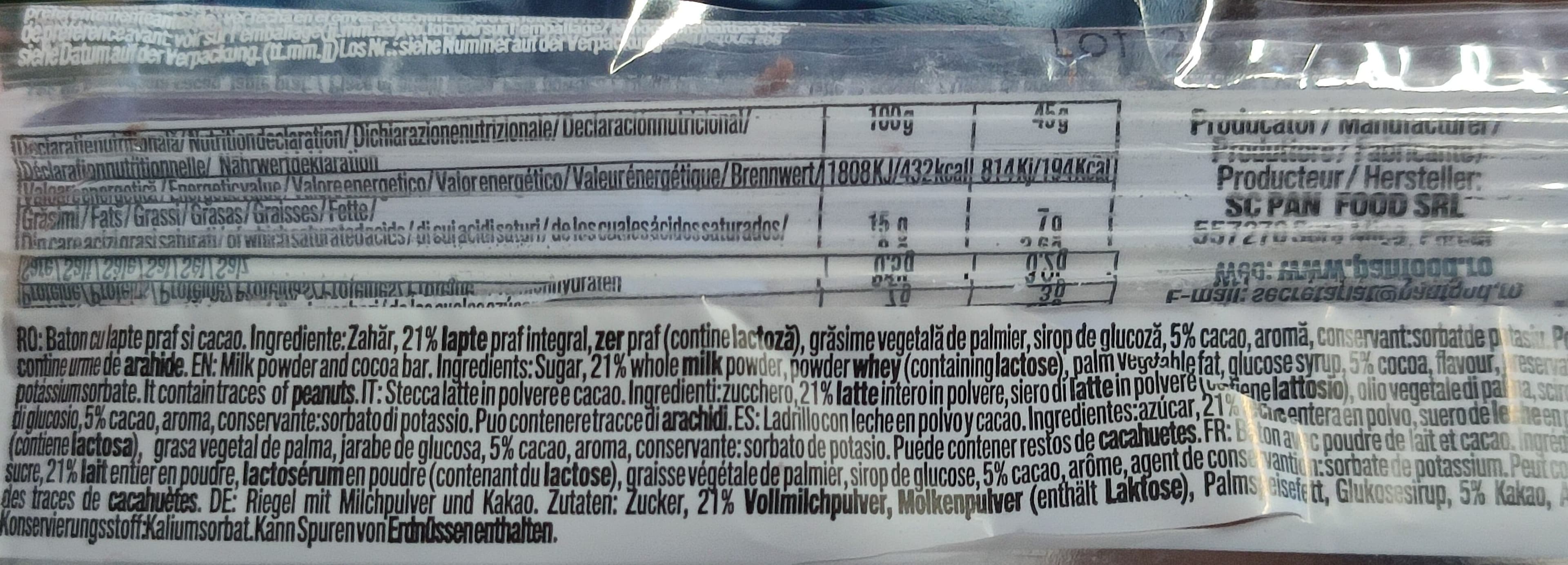 PanFood Batonul copilăriei packshot