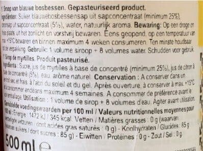 Open Food Facts Sirot de afine packshot