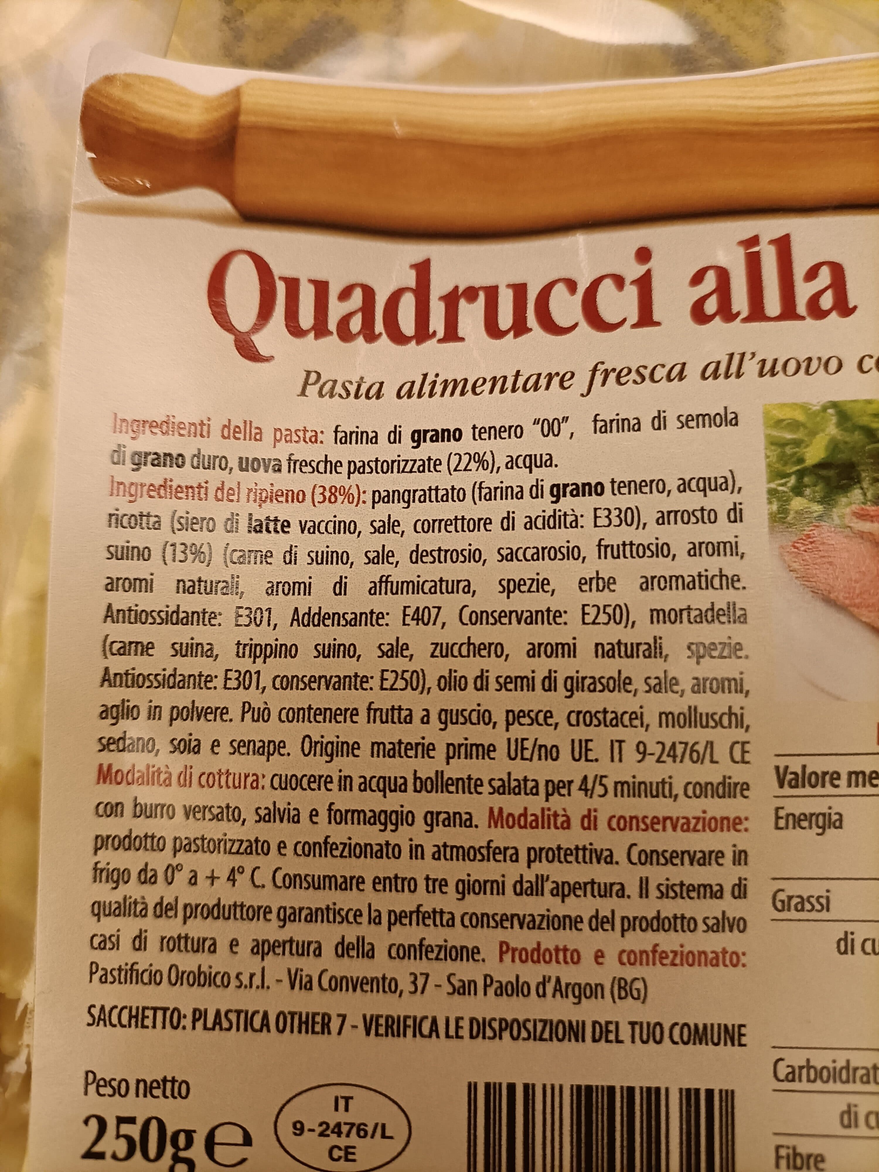 Open Food Facts quadrucci alla carne packshot