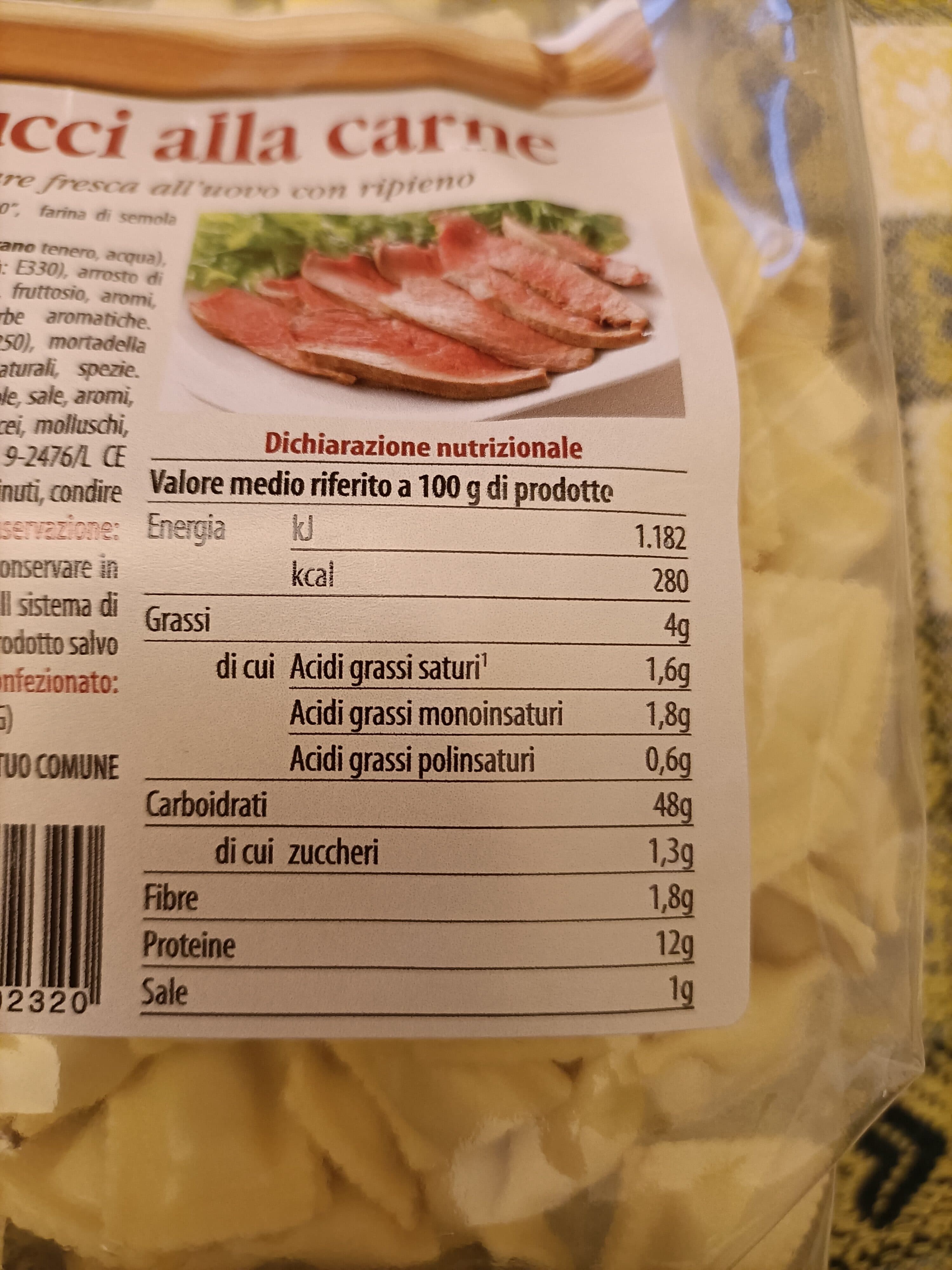 Open Food Facts quadrucci alla carne packshot