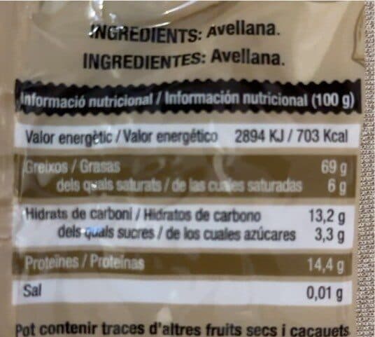 Open Food Facts Avellana tostada packshot
