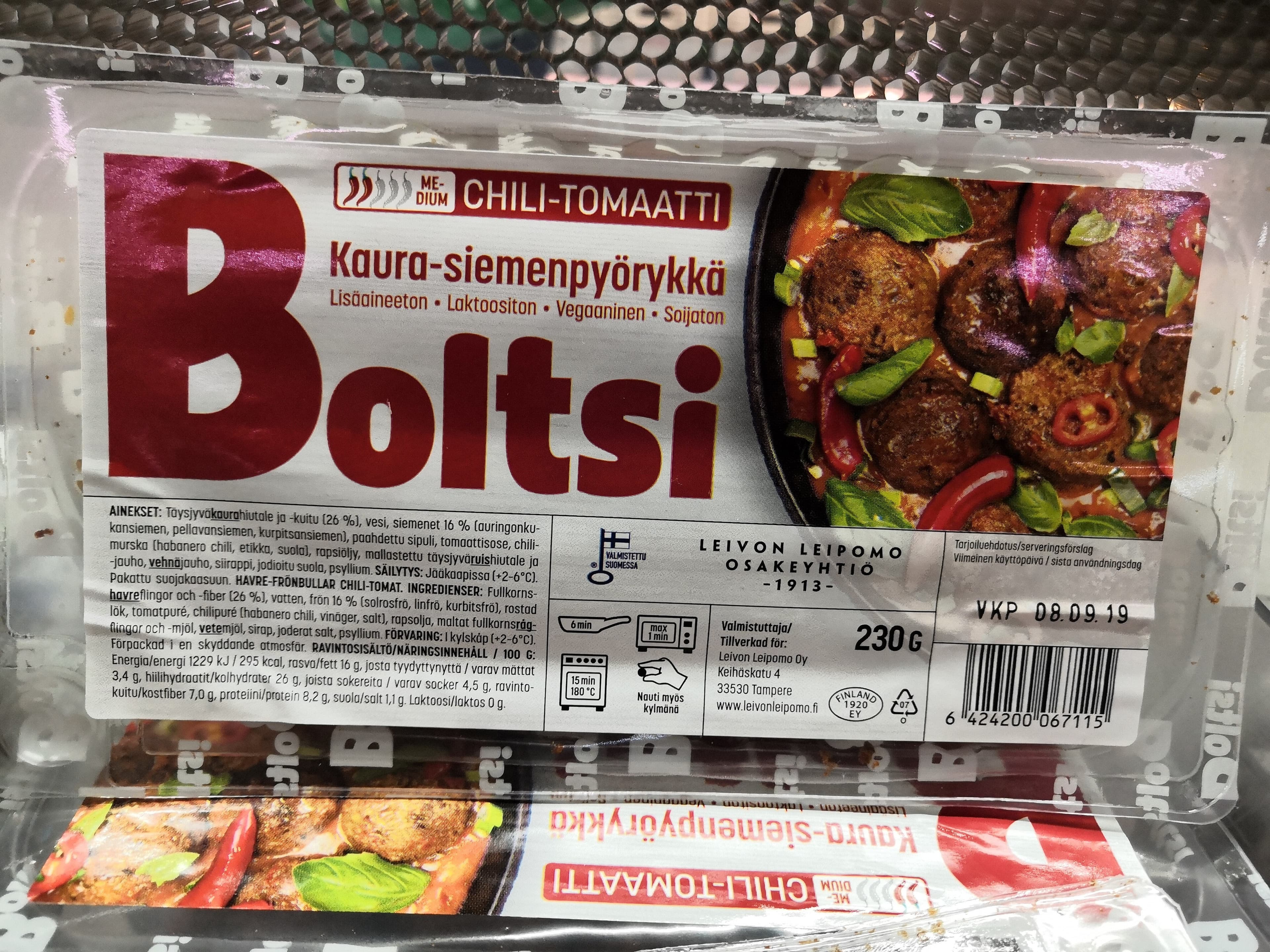 Boltsi Boltsi Kaura-siemenpyörykkä chili-tomaatti packshot