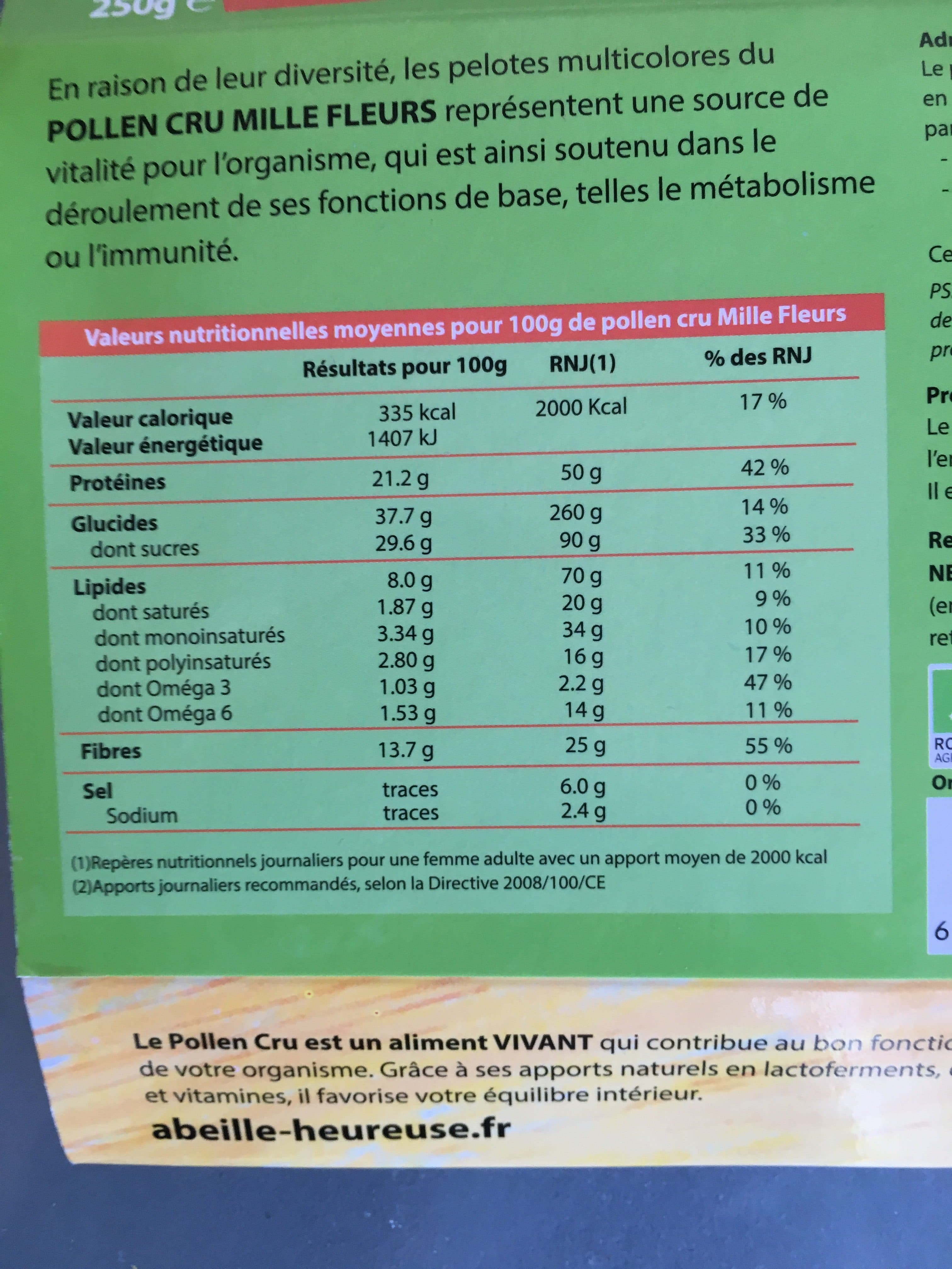 L’Abeille Heureuse Pollen Mille Fleurs Bio Surgele packshot