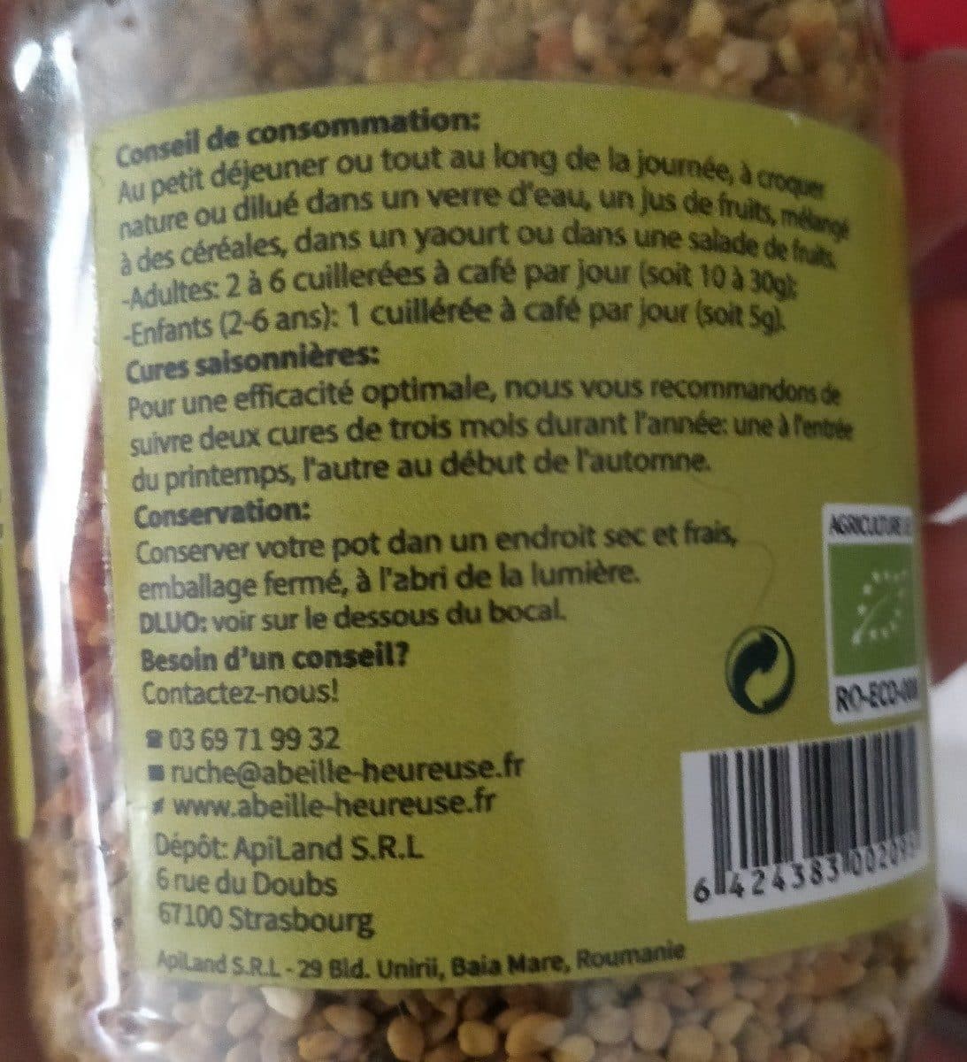 L'Abeille Heureuse Pollen Sec Multifleurs Bio - 230G packshot