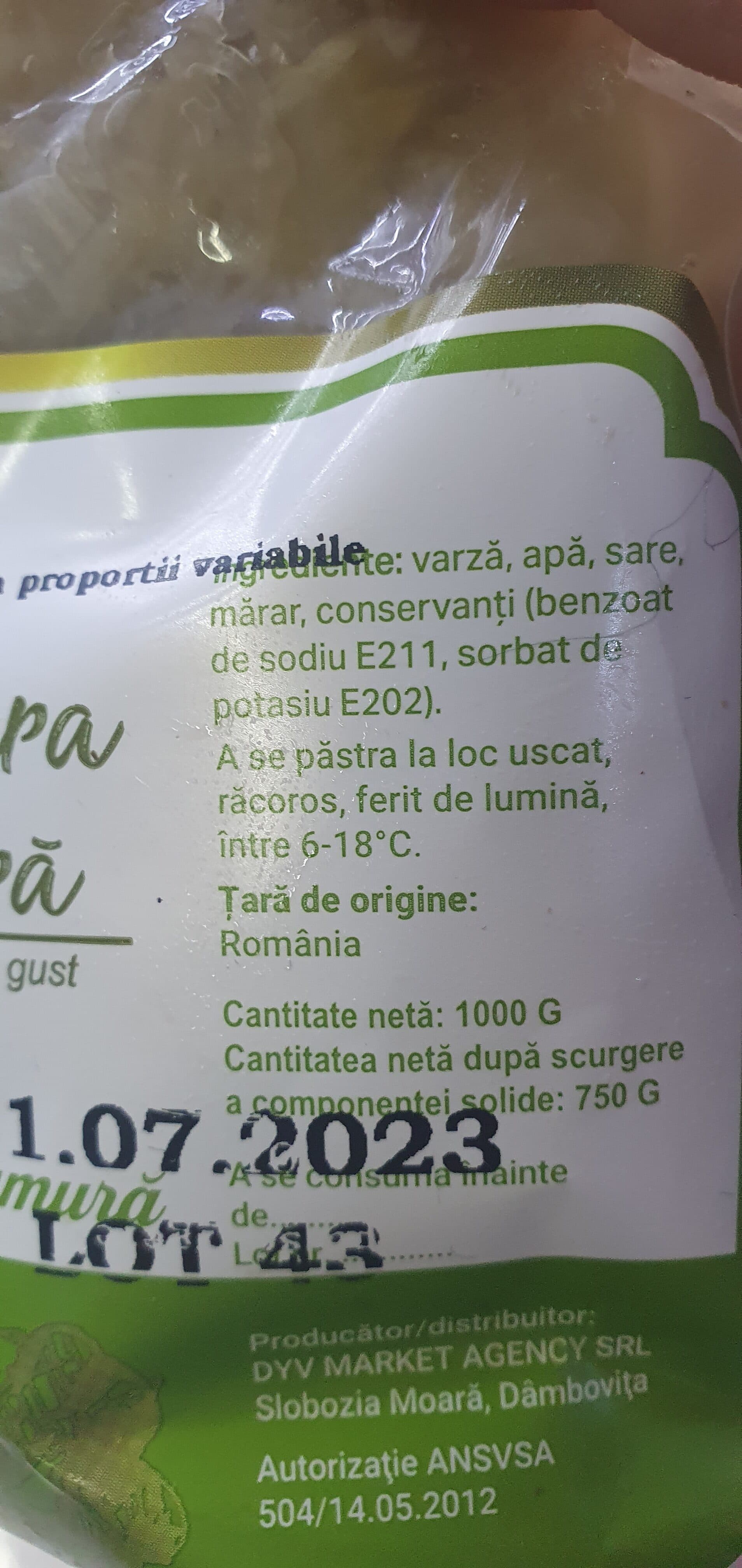 domnisoara murătură varza tocata in saramura packshot