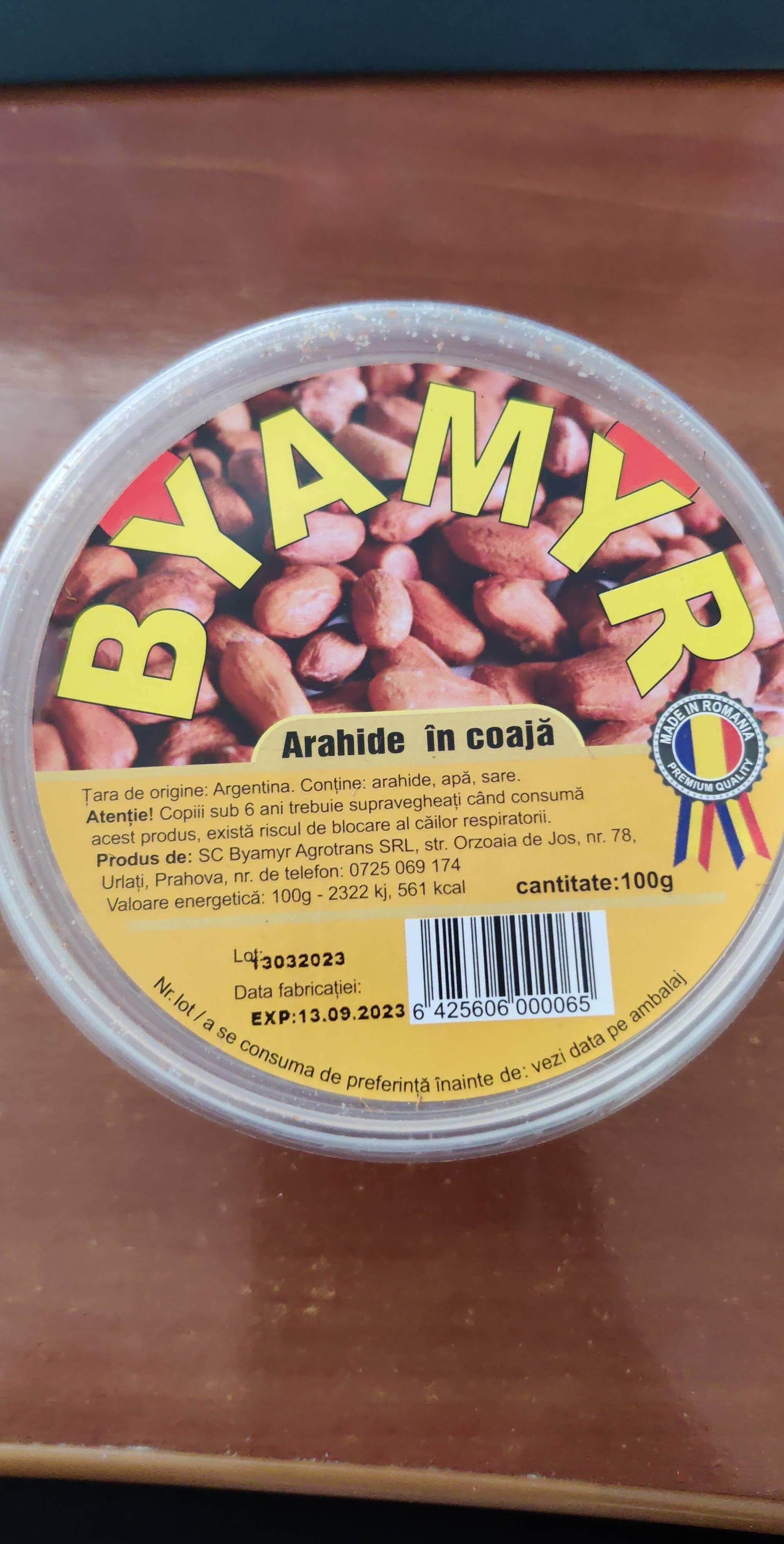 Byamyr arahide in coaja packshot
