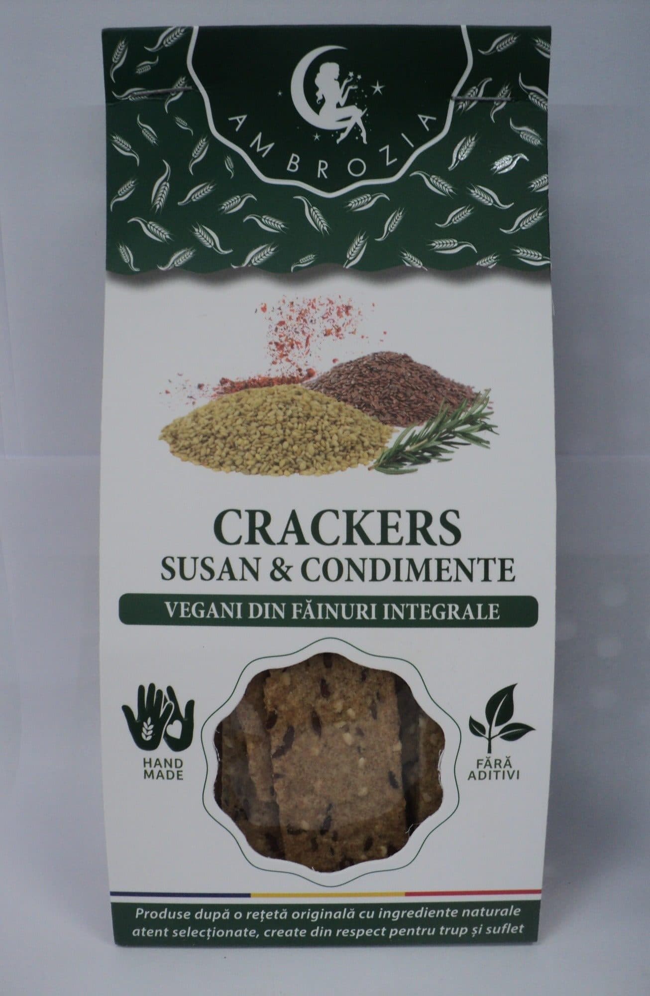Ambrozia Ambrozia Crackers vegani cu susan si condimente packshot