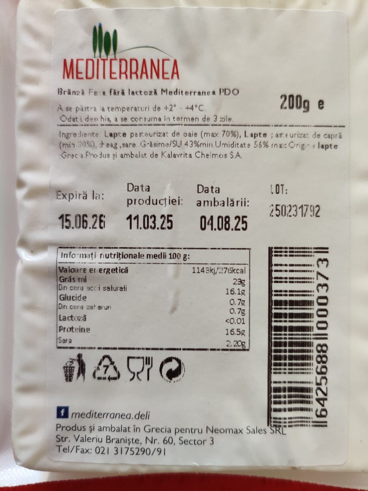Mediterranea Feta Fara Lactoza packshot