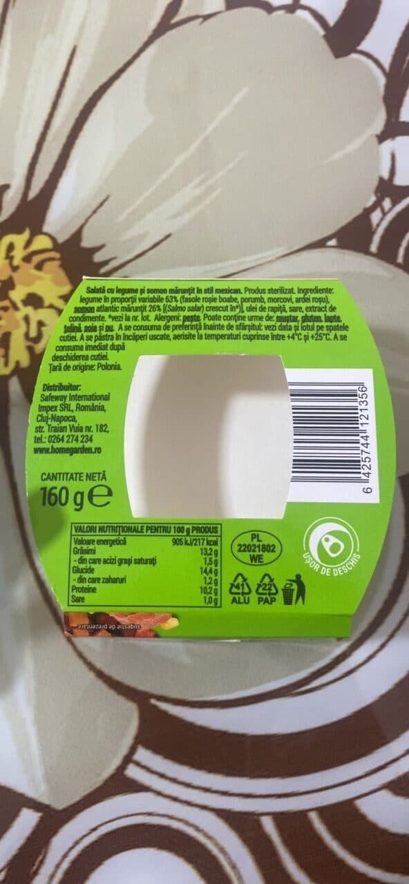 Home garden Salată cu legume și somon mărunțit în stil mexican packshot