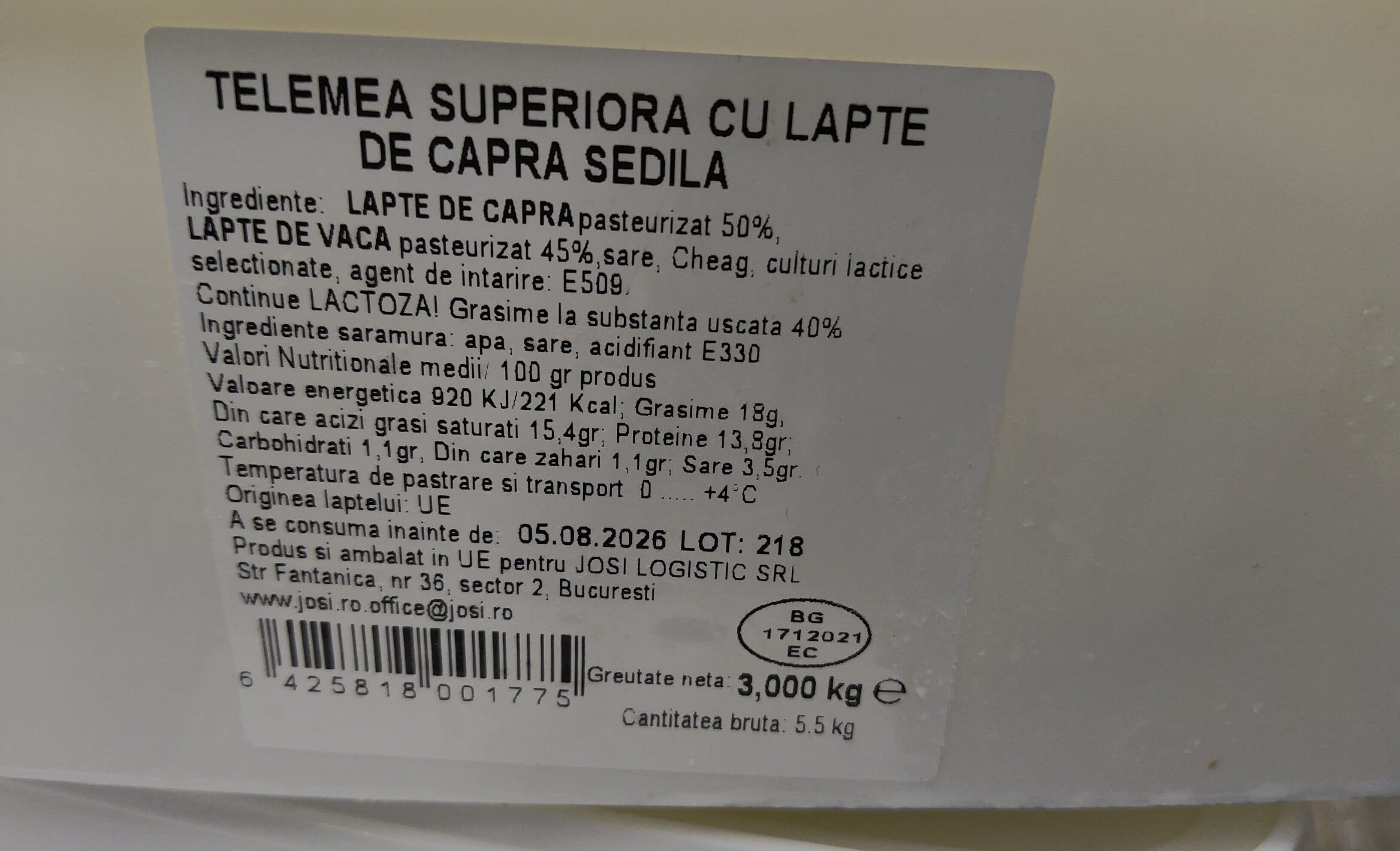 telemea superioara cu lapte capra packshot