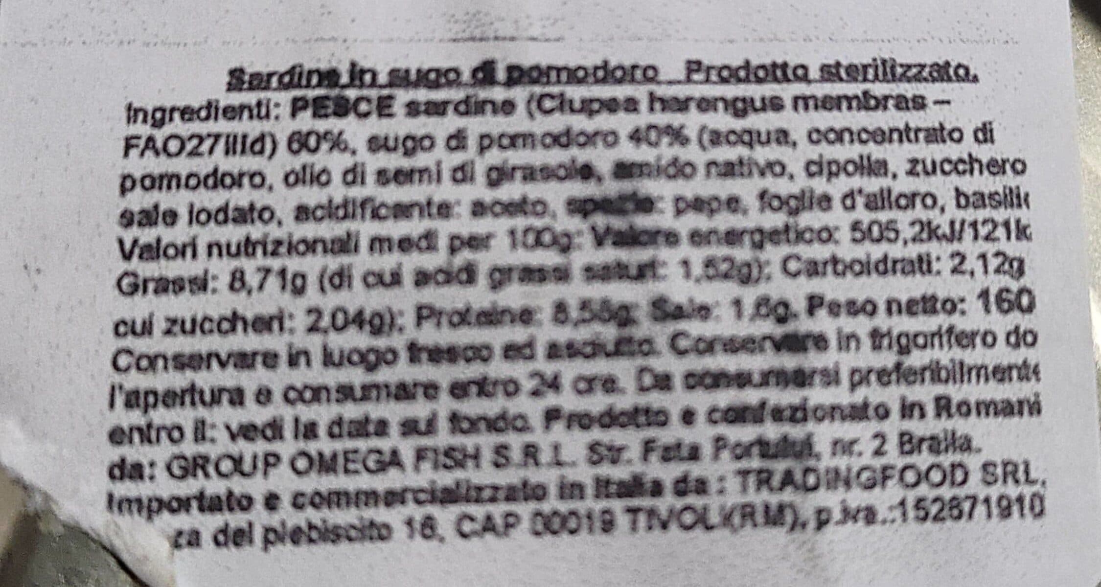 Open Food Facts Sardine in sos tomat (sardine in sugo al pomodoro) packshot