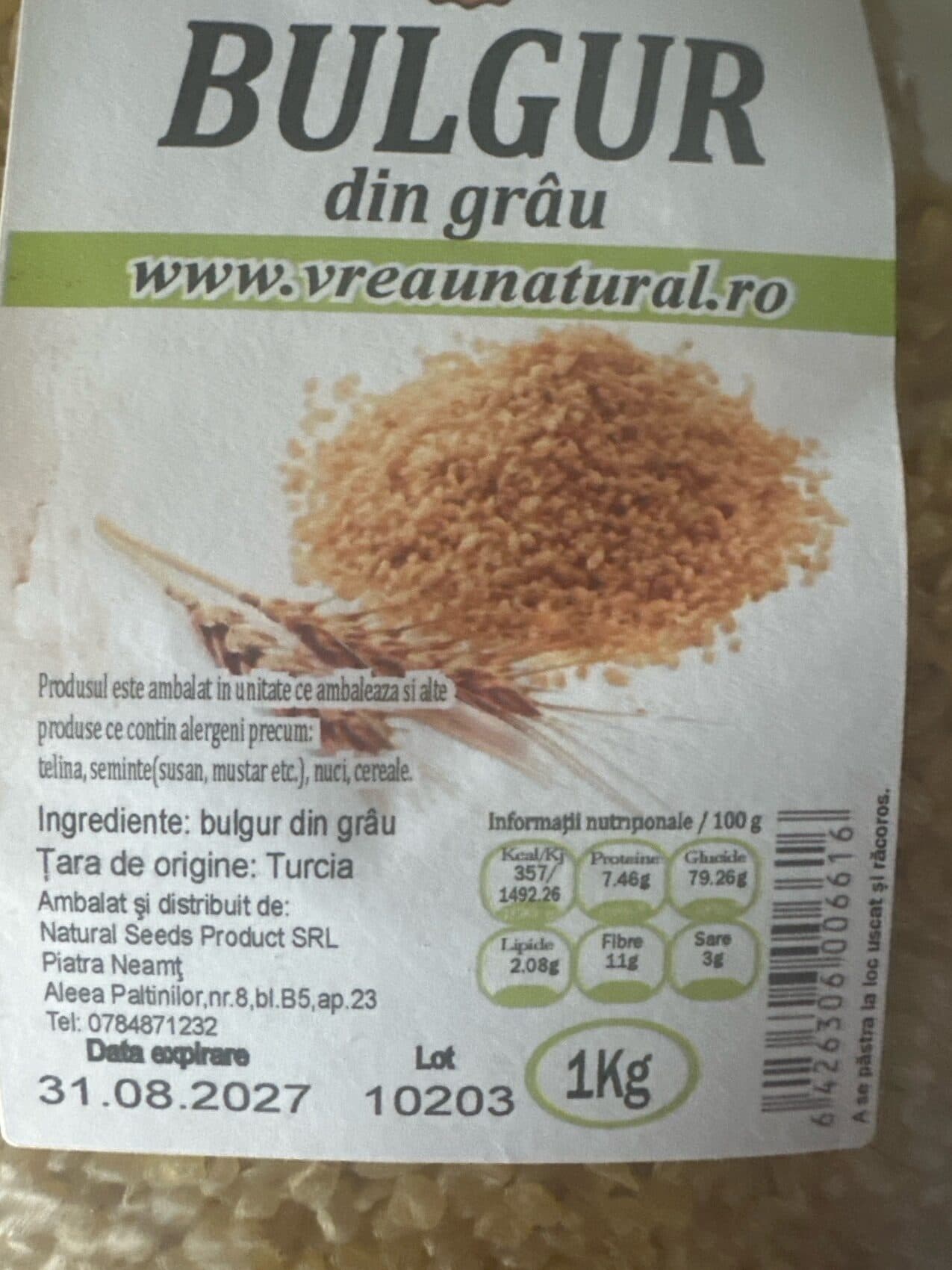Natural Seeds Bulgur Din Grau packshot