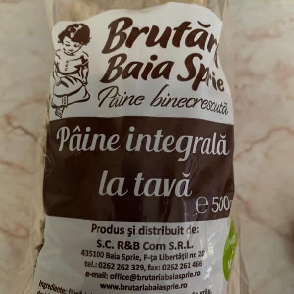 Brutăria Baia Sprie Pâine integrală la tavă packshot