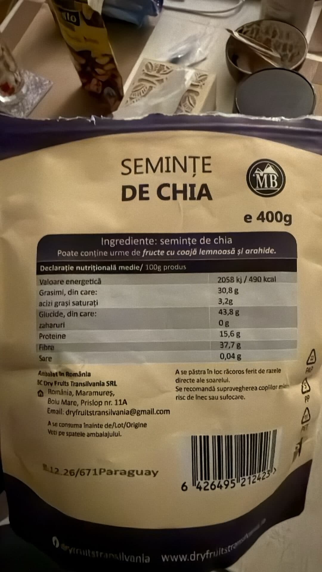 DryFruits Transilvania Semințe de chia packshot