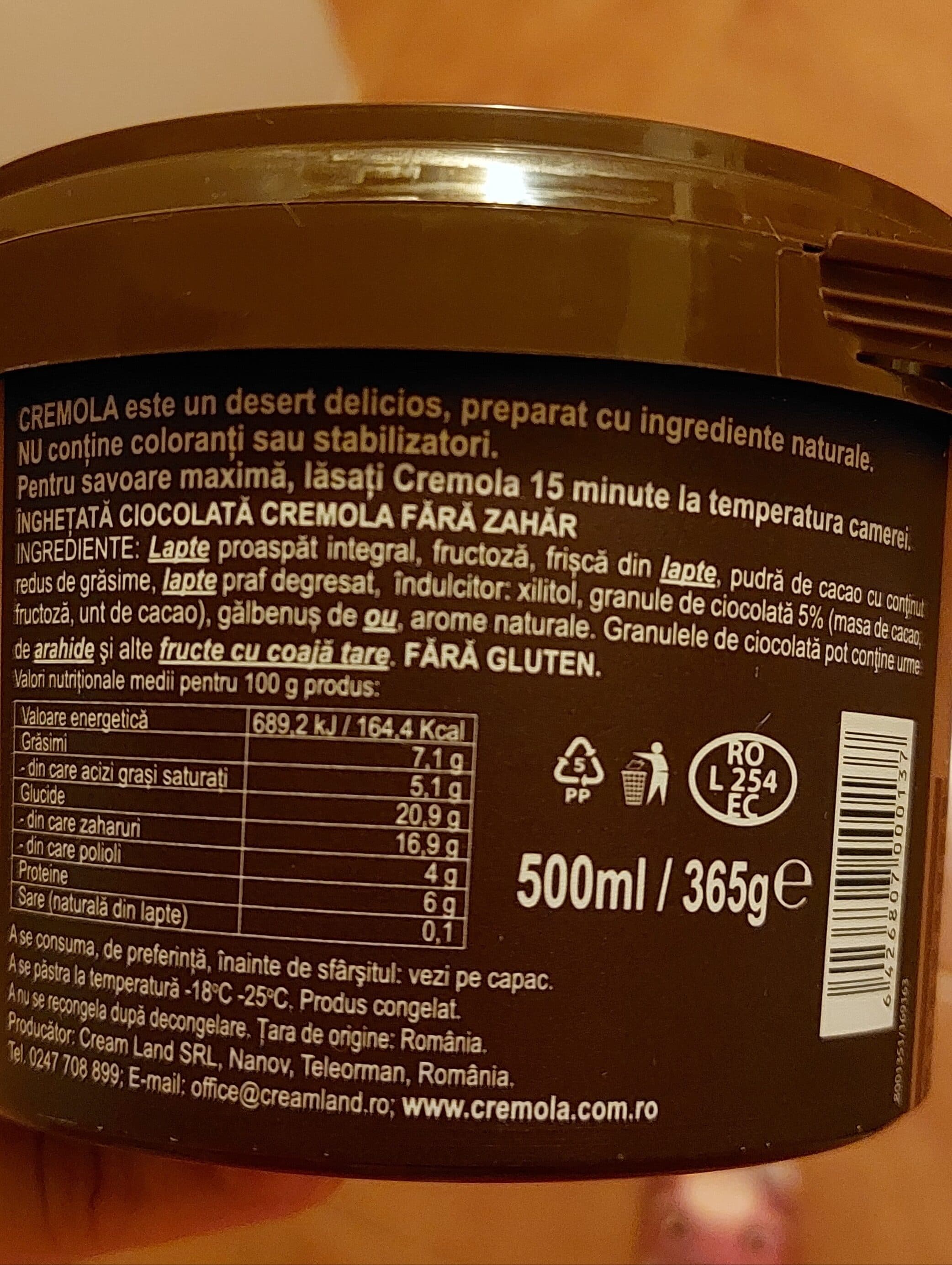 Cremola Inghetata Ciocolata packshot