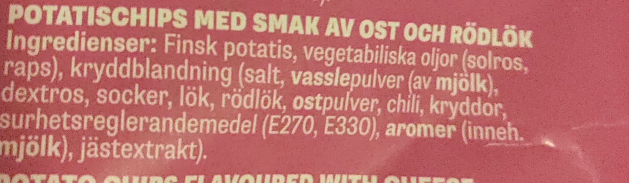 Oikia Ost och rödlökschips packshot