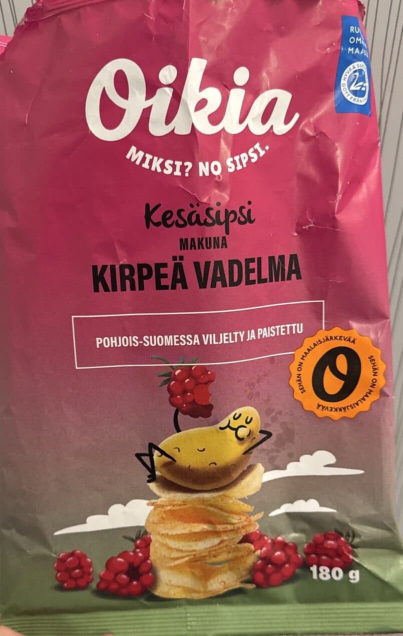 Oikia Kesäsipsi Kirpeä Vadelma packshot