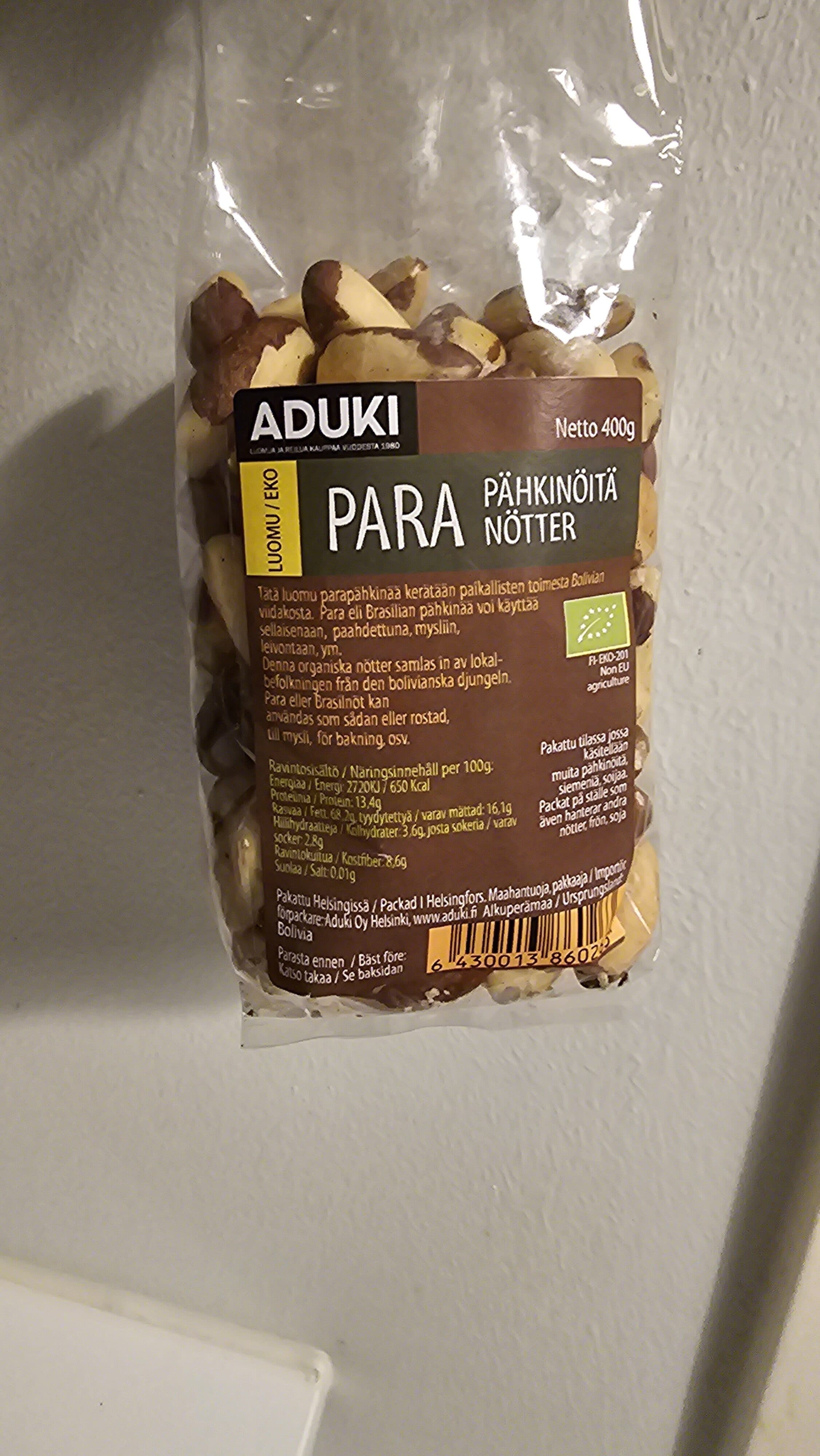 Aduki Luomu Parapähkinöitä packshot