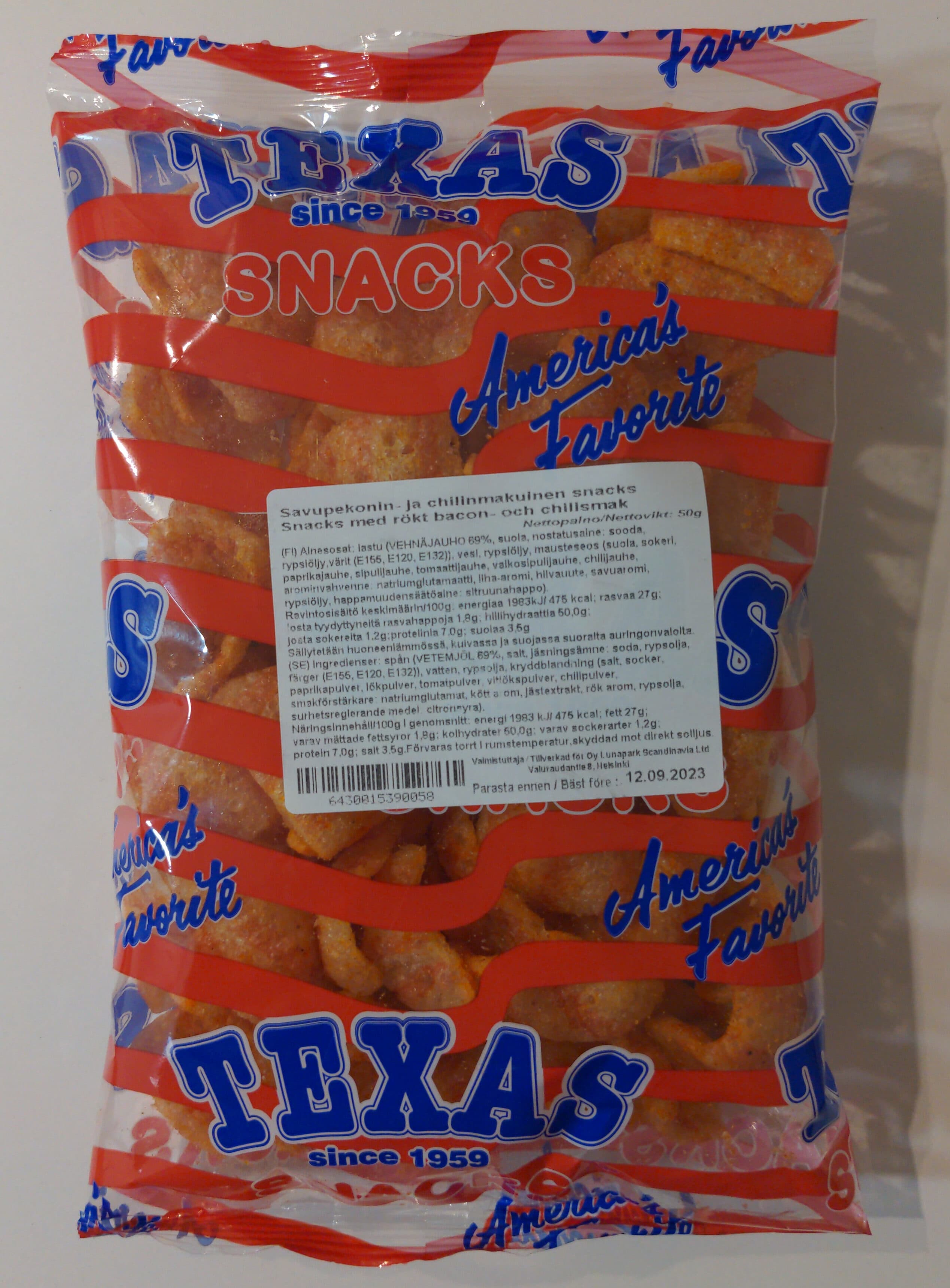 Texas Snacks Texas Snacks savupekoni-chili packshot