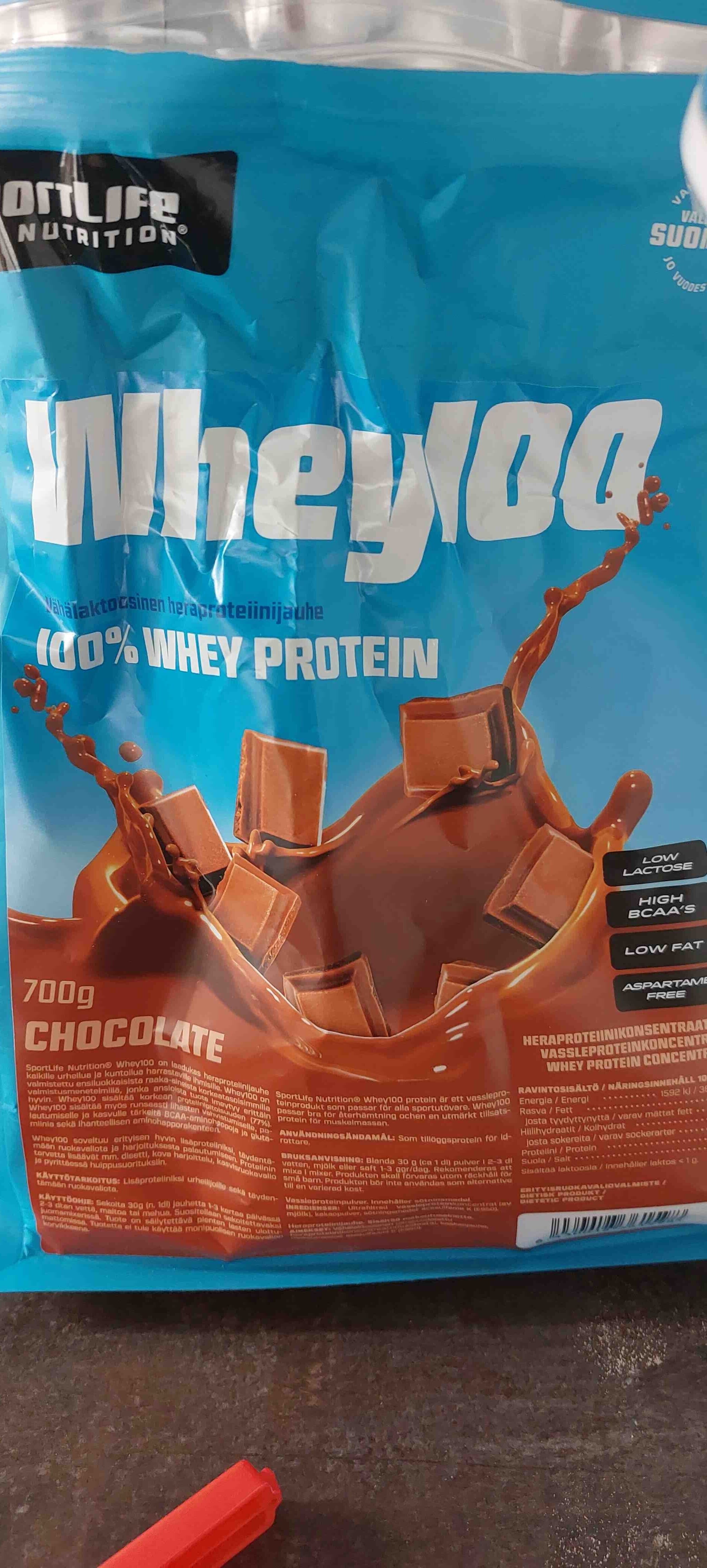 Sportlife Chocolate flavour whey protein packshot