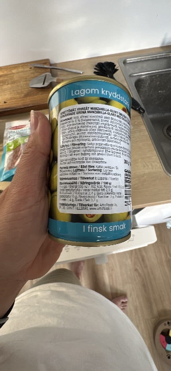 Päivänsäde Vihreät oliivit chilitäytteellä packshot