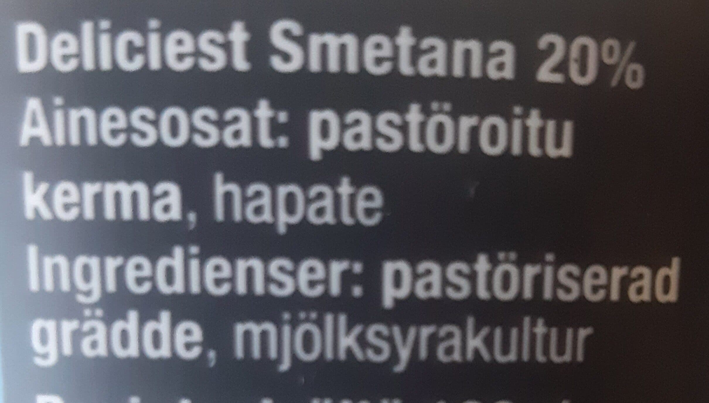Deliciest Smetana 20% packshot