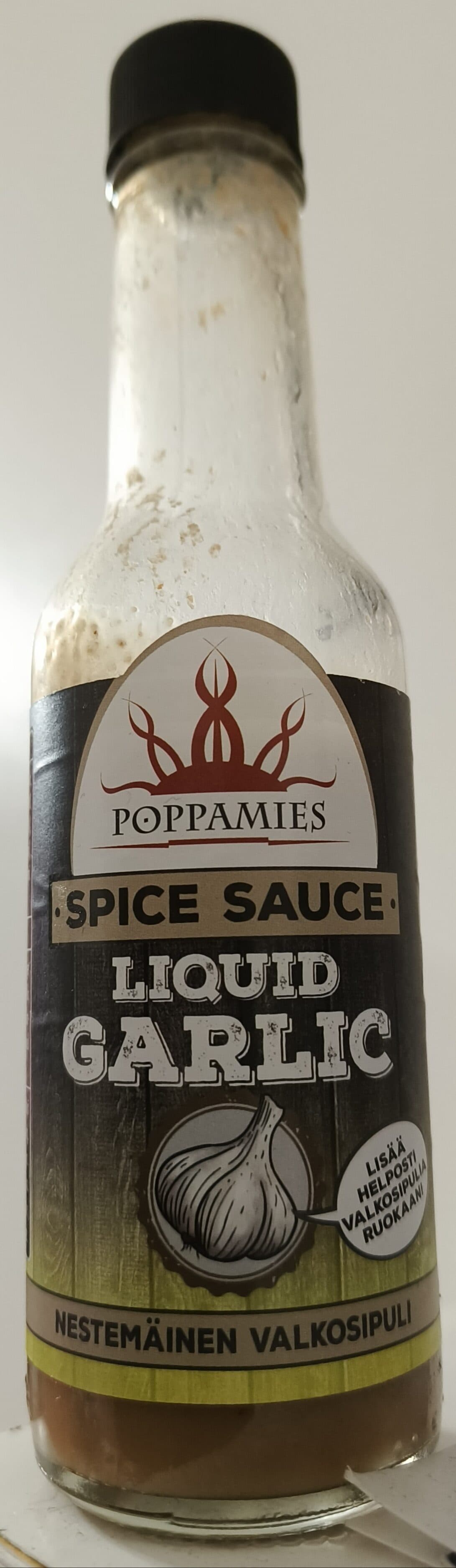 Poppamies Liquid Garlic spice sauce packshot