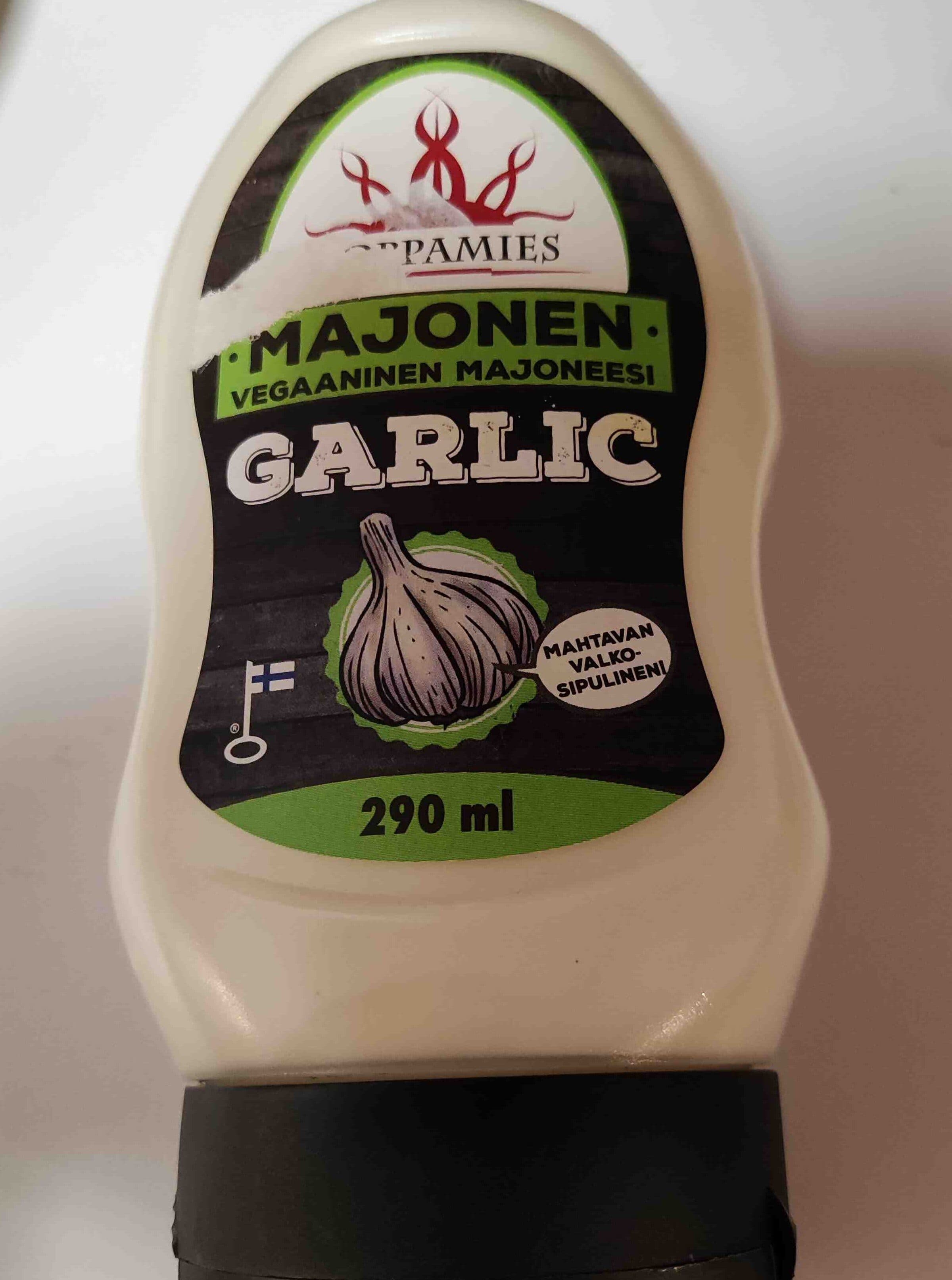 Poppamies Majonen garlic vegan mayonnaise packshot