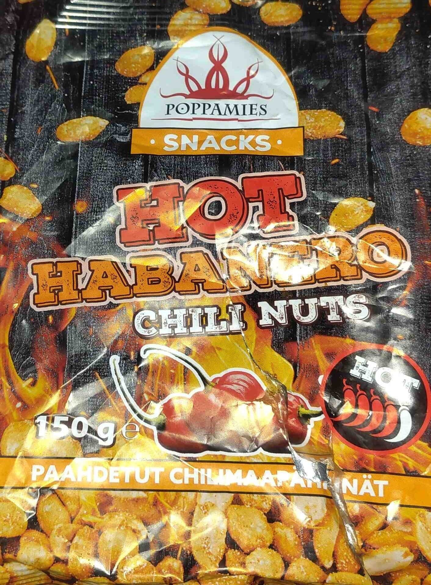 Poppamies Hot habanero chili nuts packshot