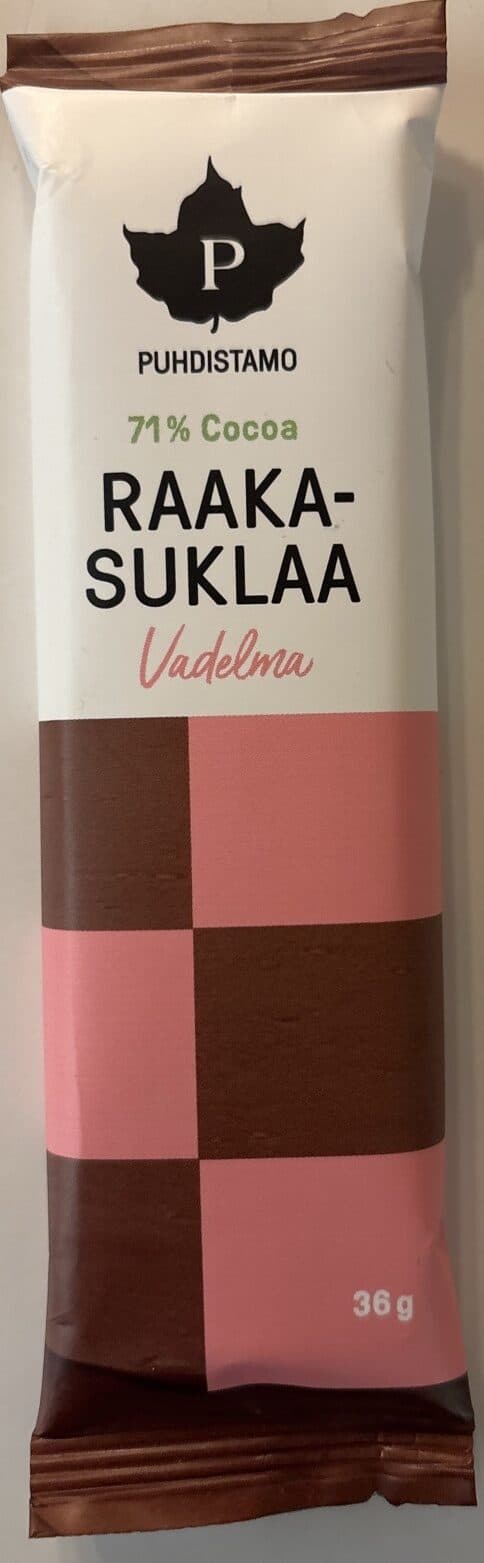 Puhdistamo Raakasuklaa Vadelma packshot