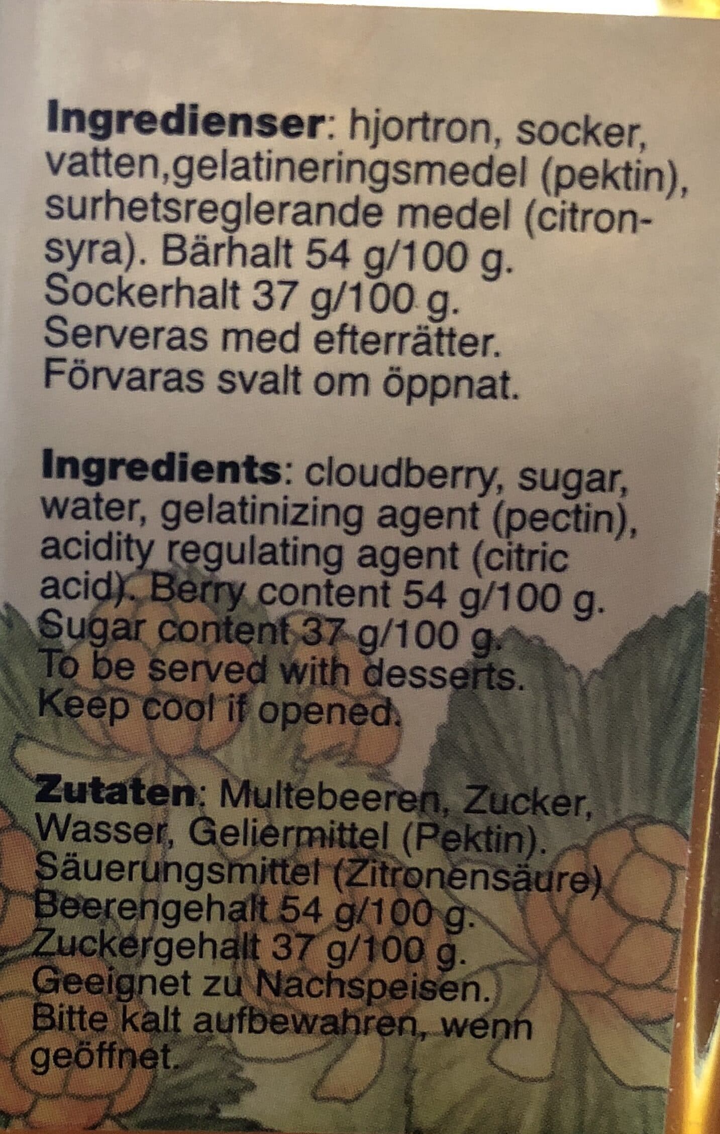 Ylläs Cloudberry jam packshot