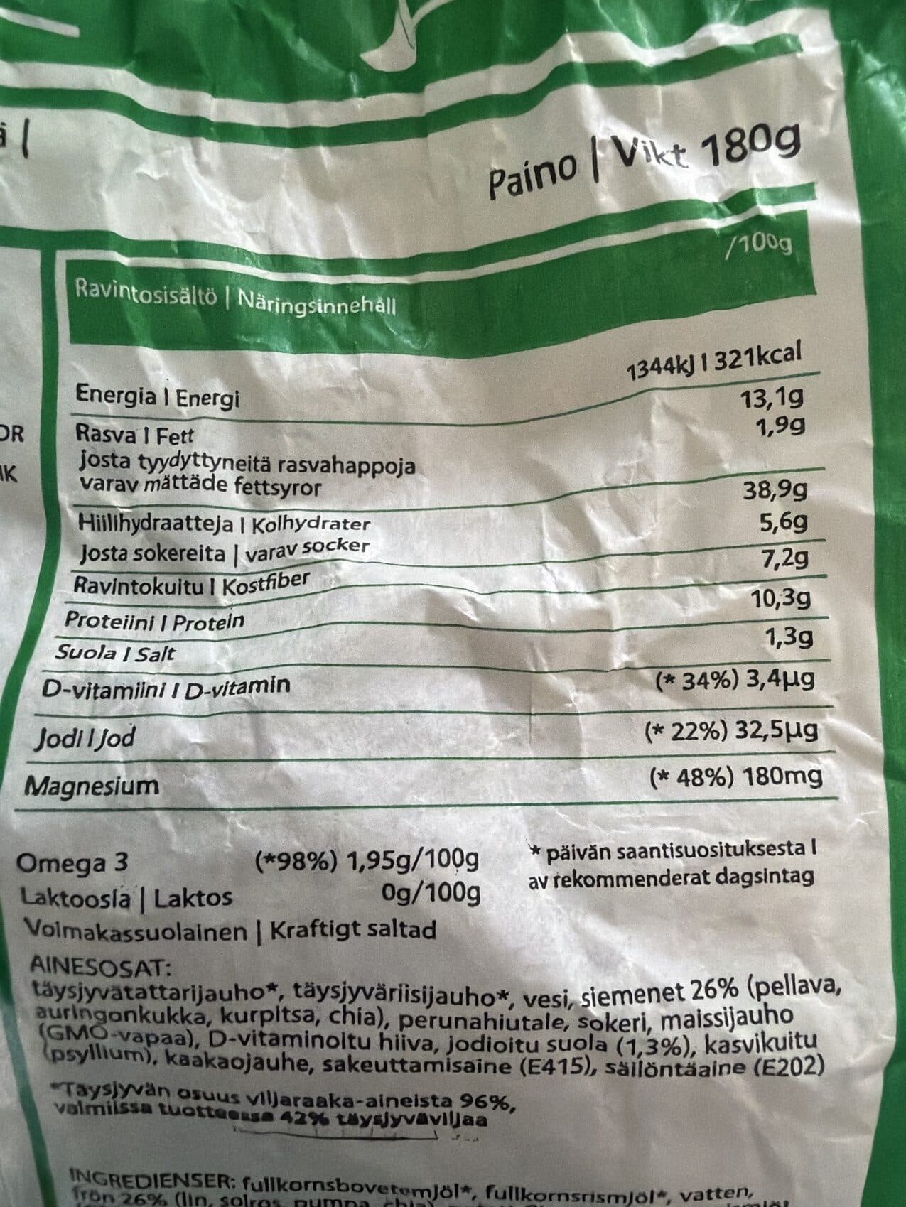 Pirjon Pakari Hyväjyvä Gluteeniton Leipä packshot