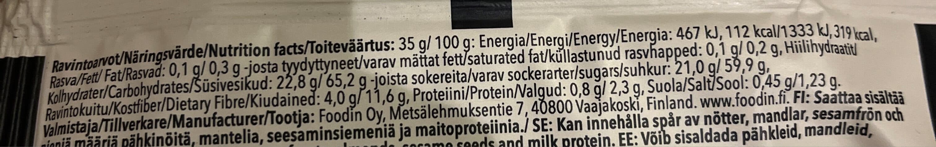 Foodin Lakritsitaatelipatukka packshot